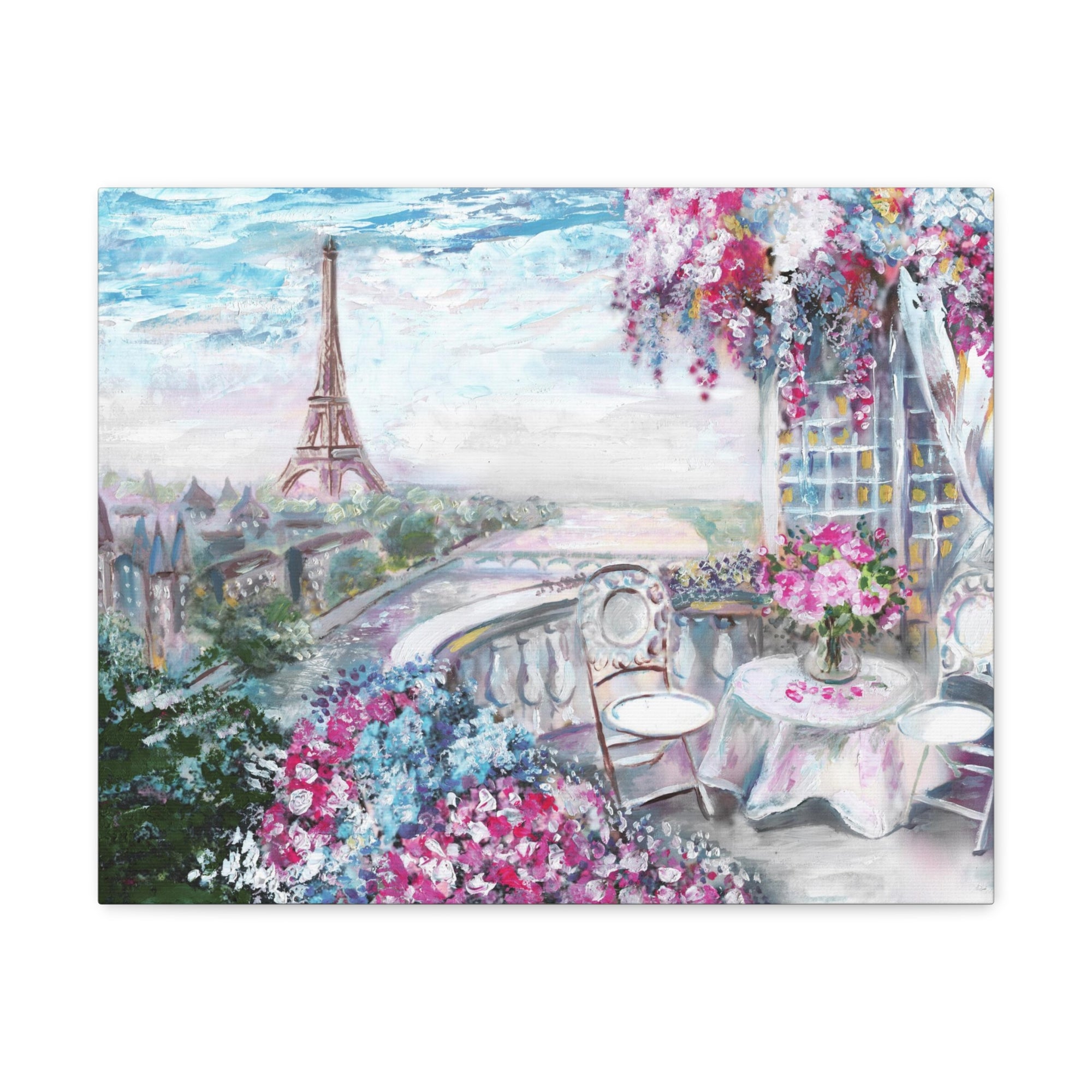 Paris Pink Eiffel Tower France Canvas Artwork High-Quality Breathtaking French City for Home Decor Ready to Hang-Express Your Love Gifts