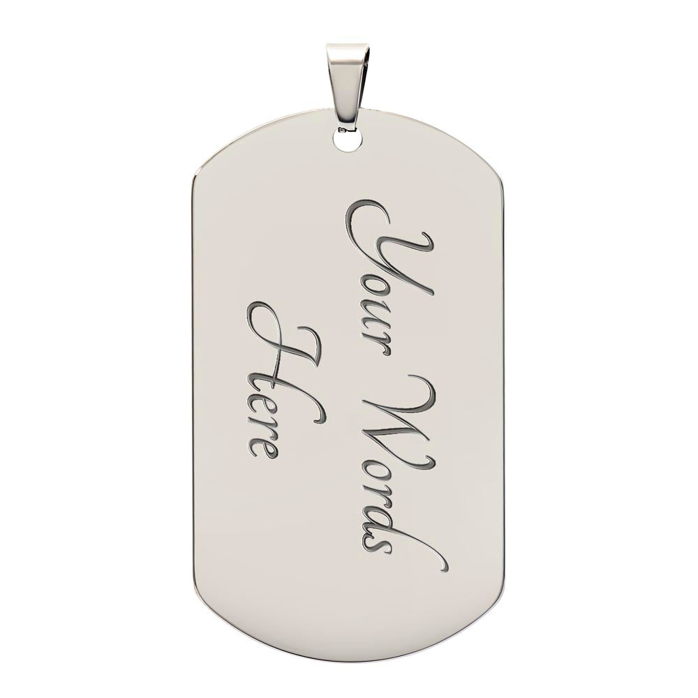Lord's Prayer Italian Padre Nostro Necklace Dog Tag Stainless Steel or 18k Gold w 24" Chain-Express Your Love Gifts