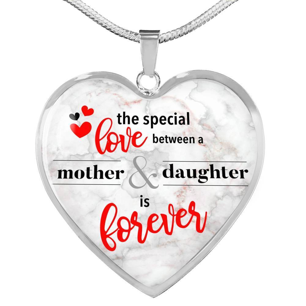 Special Love Between A Mother & Daughter Is Forever Necklace Stainless Steel or 18k Gold Heart Pendant 18-22"''-Express Your Love Gifts