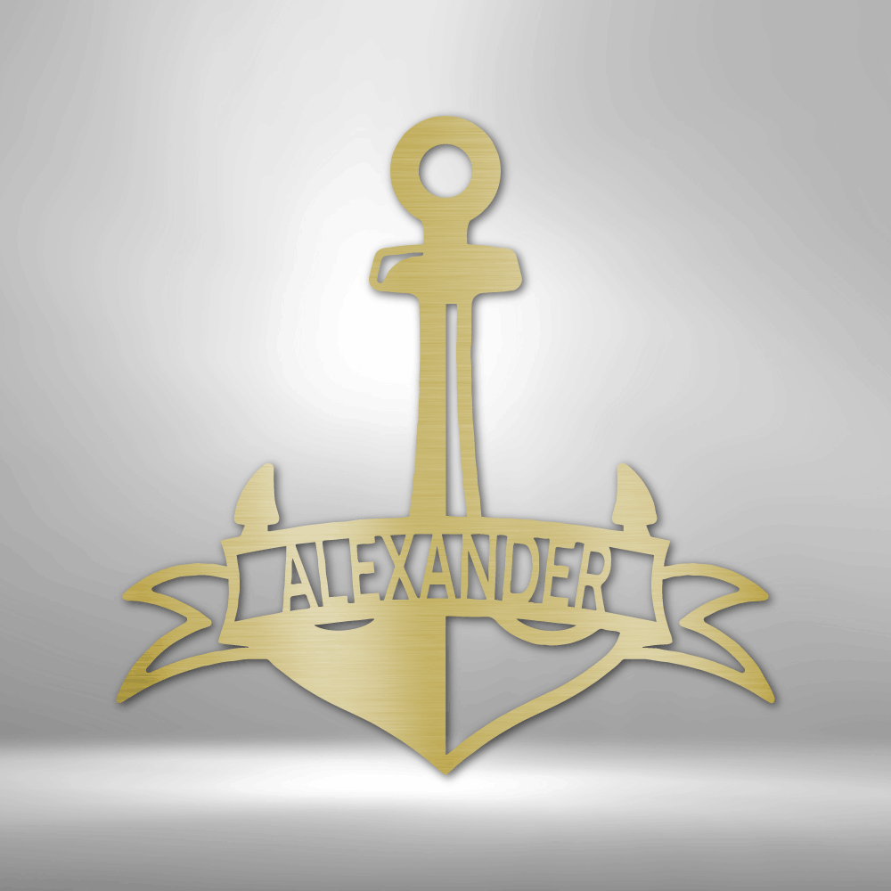 Personalized Fancy Anchor Banner Steel Sign Steel Art Wall Metal Decor-Express Your Love Gifts