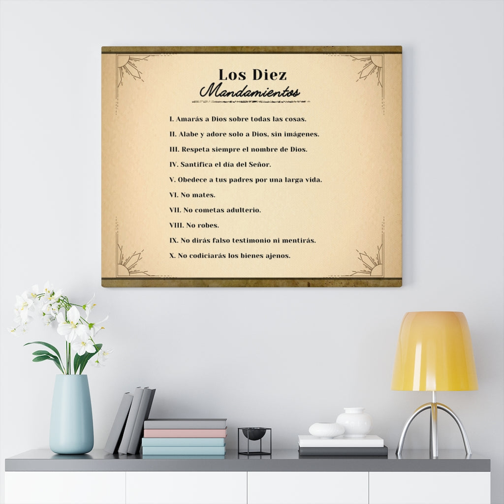Scripture Walls Los Diez Mandamientos 10 Commandments Spanish Christian Wall Art Print Ready to Hang Unframed-Express Your Love Gifts