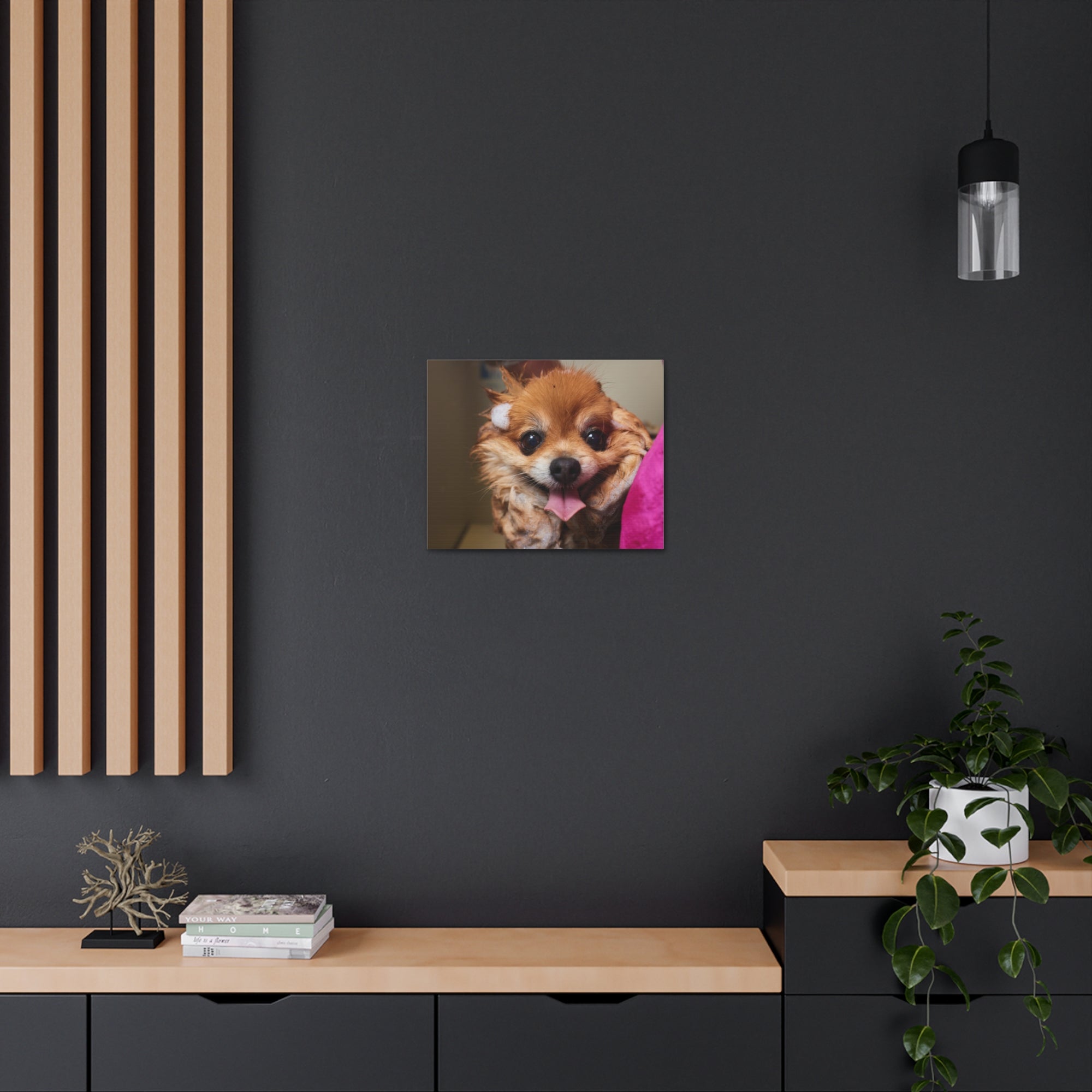 Funny Corgi Bathee Canvas Wall Art for Home Decor Ready-to-Hang-Express Your Love Gifts