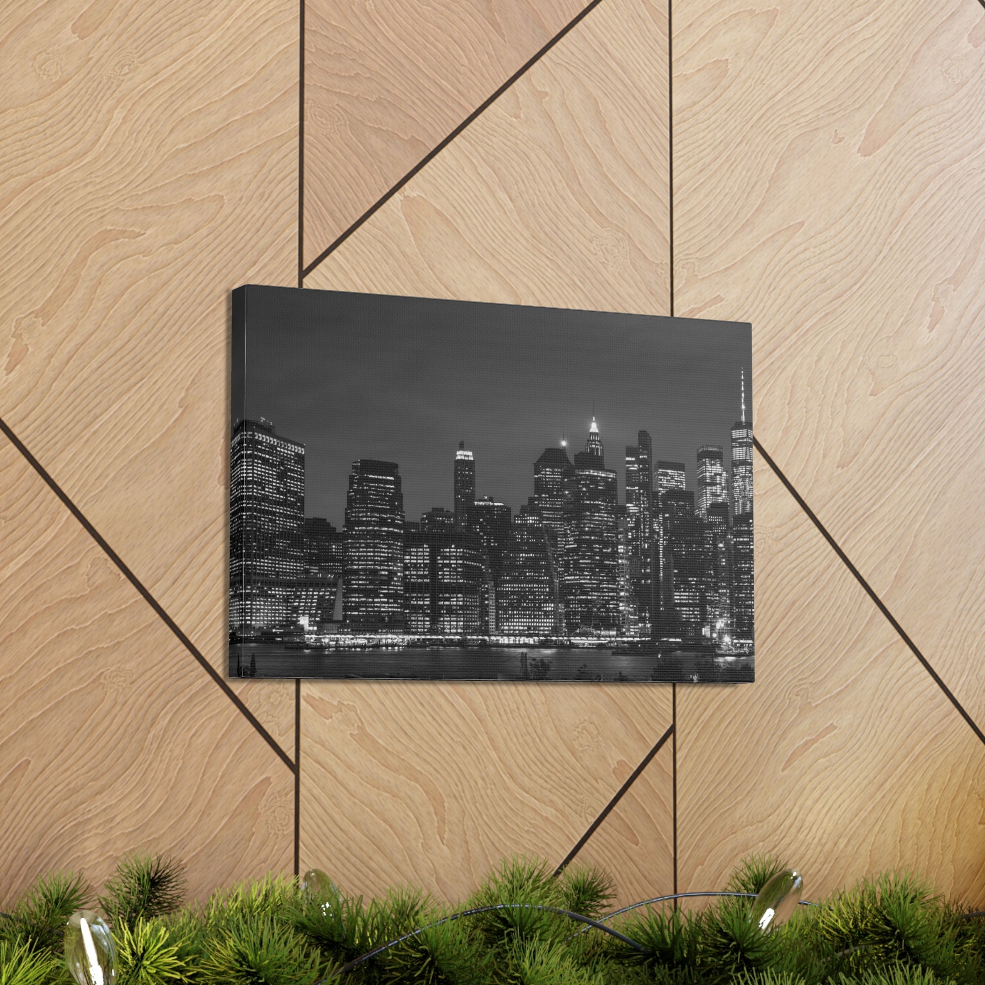 Brooklyn Black And White Skyline Canvas Artwork High-Quality Breathtaking Stunning Cityscape for Home Decor Ready to Hang-Express Your Love Gifts