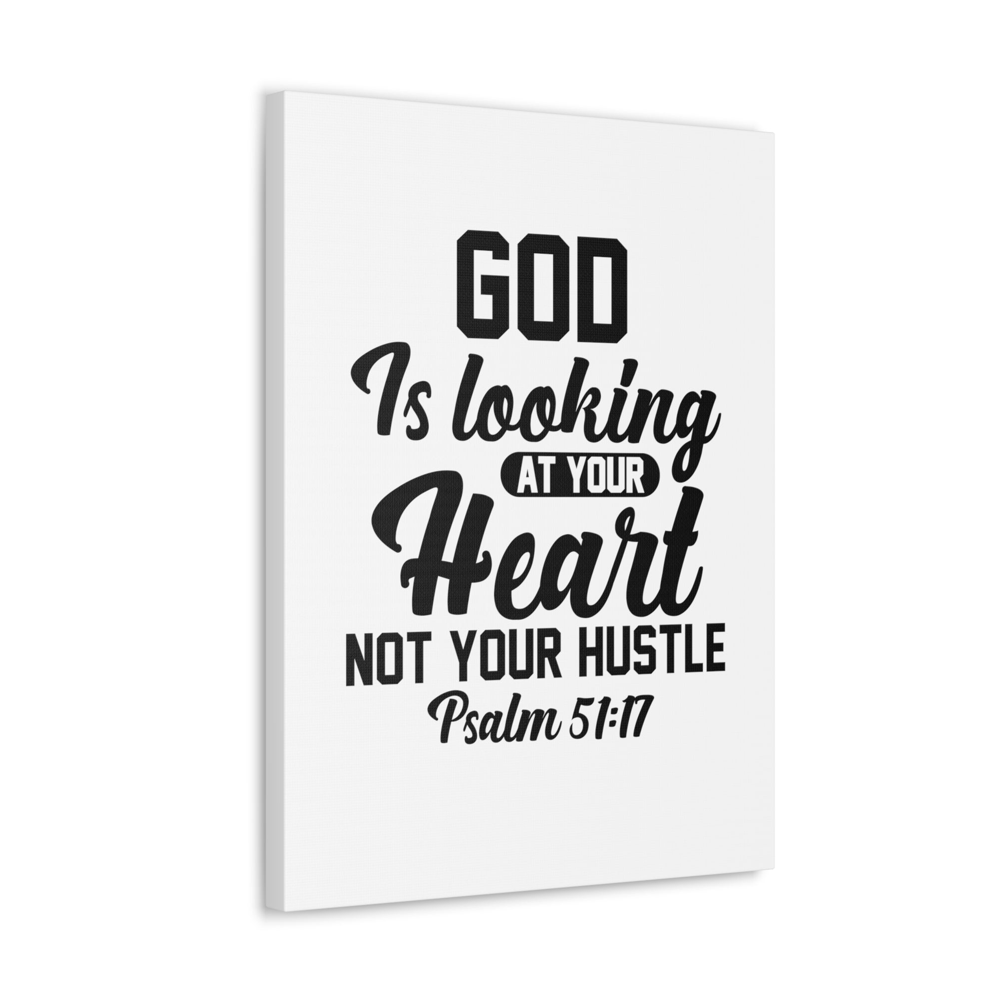 Scripture Walls Psalm 51:17 God is Looking at Your Heart Bible Verse Canvas Christian Wall Art Ready to Hang Unframed-Express Your Love Gifts