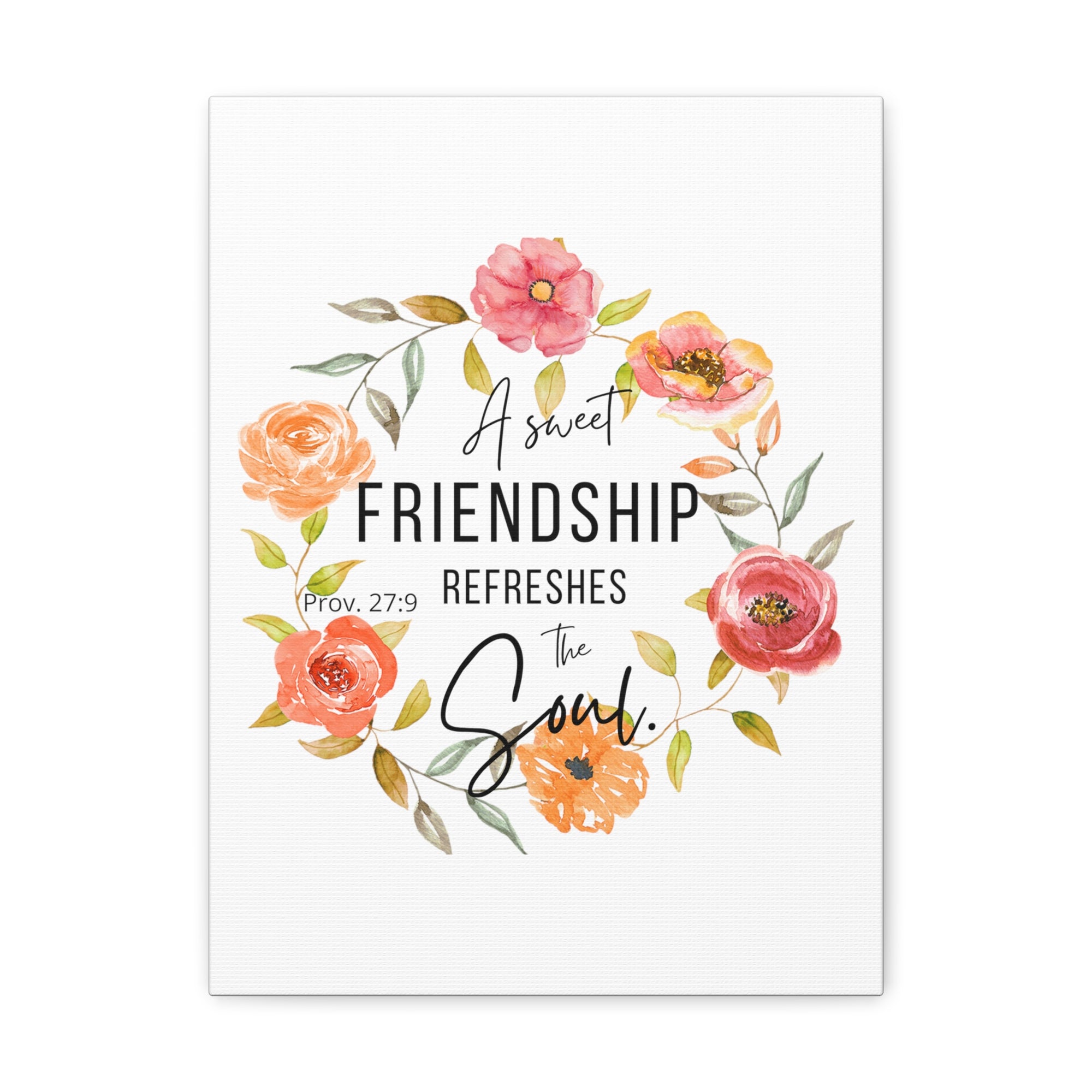 Scripture Walls Proverbs 27:9 A Sweet Friendship Bible Verse Canvas Christian Wall Art Ready to Hang Unframed-Express Your Love Gifts