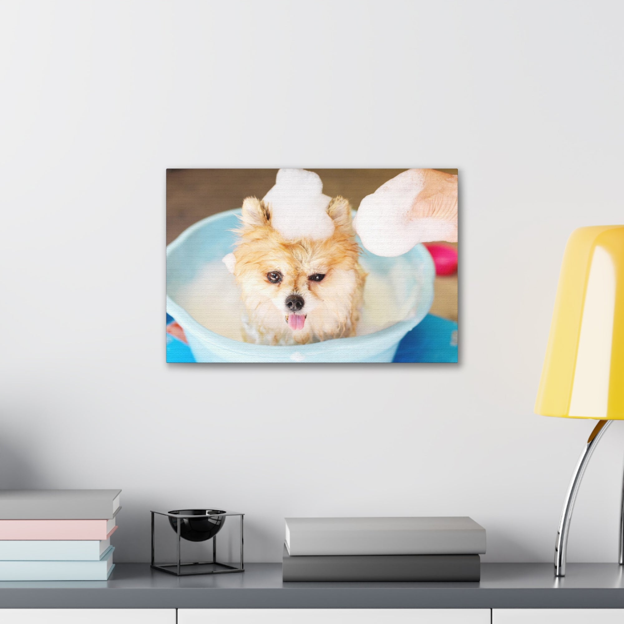 Funny Pomeranian Bathee Canvas Wall Art for Home Decor Ready-to-Hang-Express Your Love Gifts