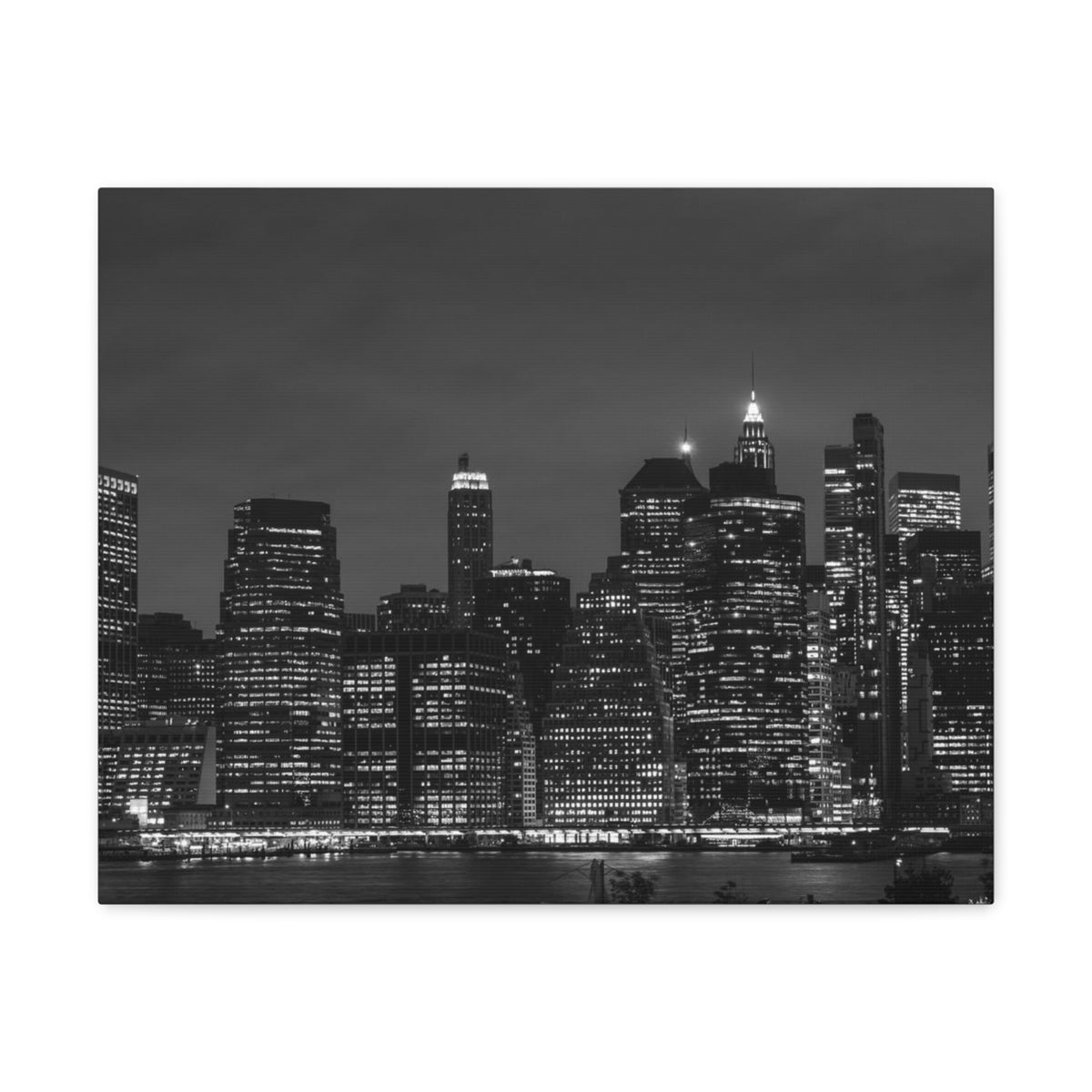 Brooklyn Black And White Skyline Canvas Artwork High-Quality Breathtaking Stunning Cityscape for Home Decor Ready to Hang-Express Your Love Gifts