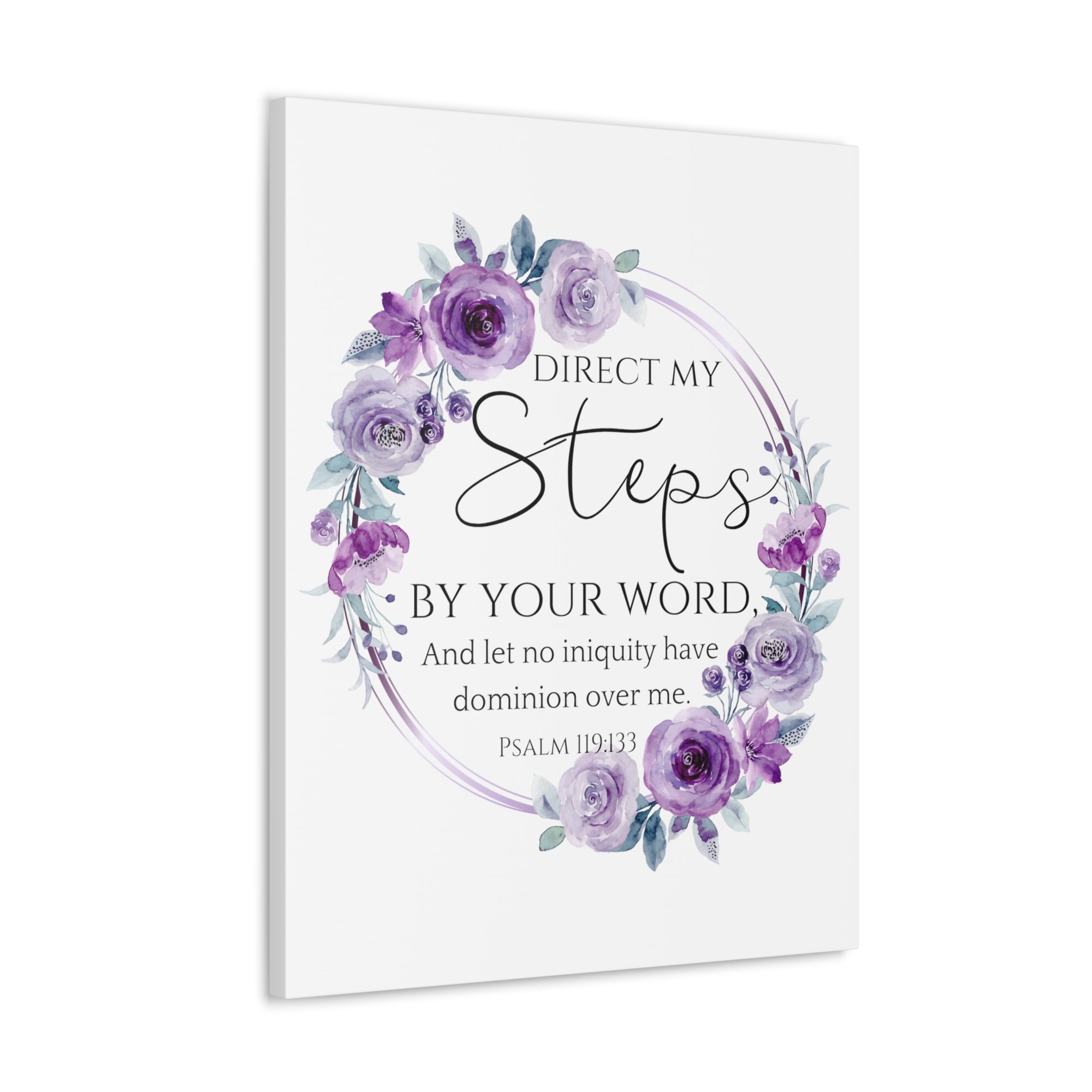 Scripture Walls Psalm 119:133 Direct My Steps Bible Verse Canvas Christian Wall Art Ready to Hang Unframed-Express Your Love Gifts