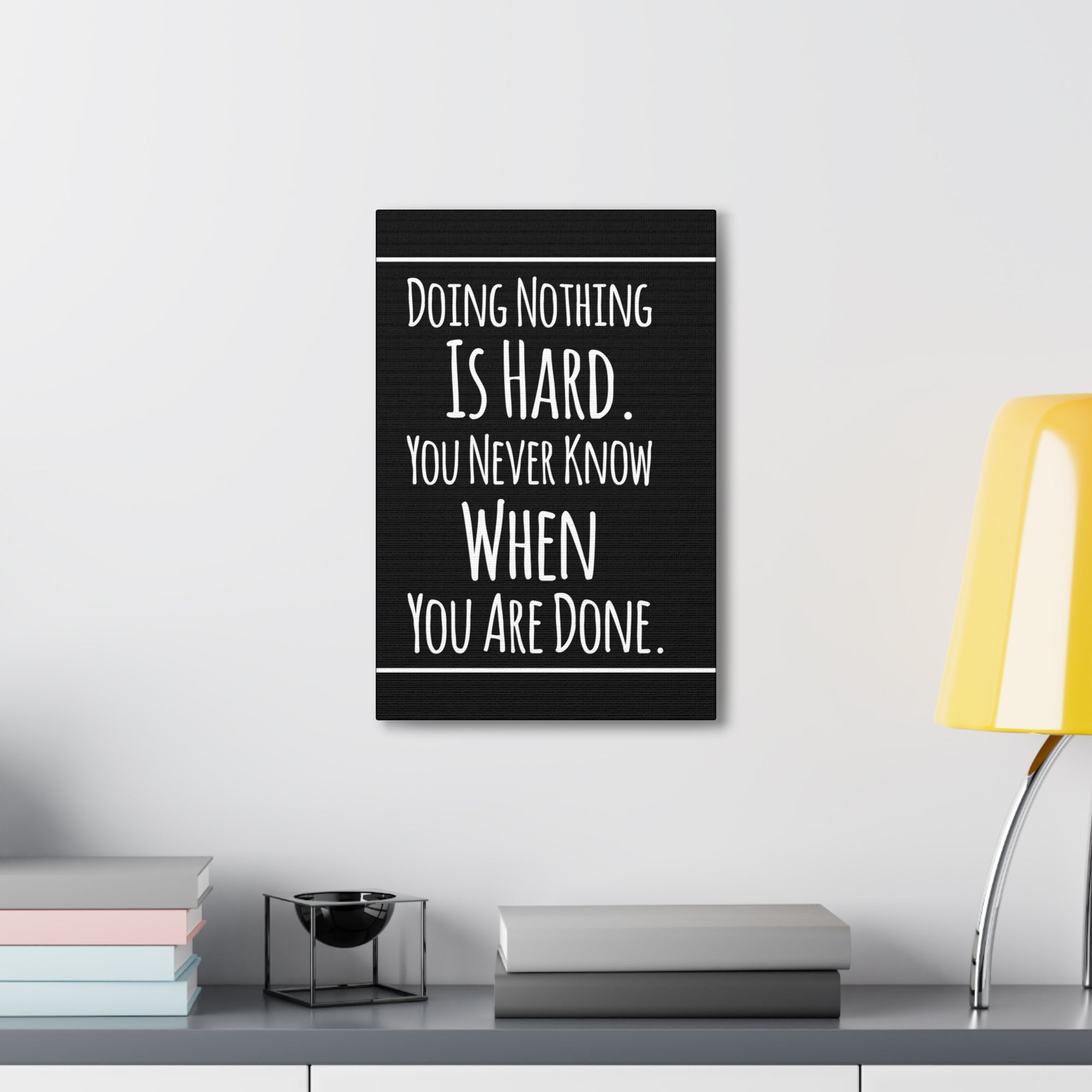 Inspirational Wall Art Doing Nothing Is Hard Motivation Wall Decor for Home Office Gym Inspiring Success Quote Print Ready to Hang-Express Your Love Gifts