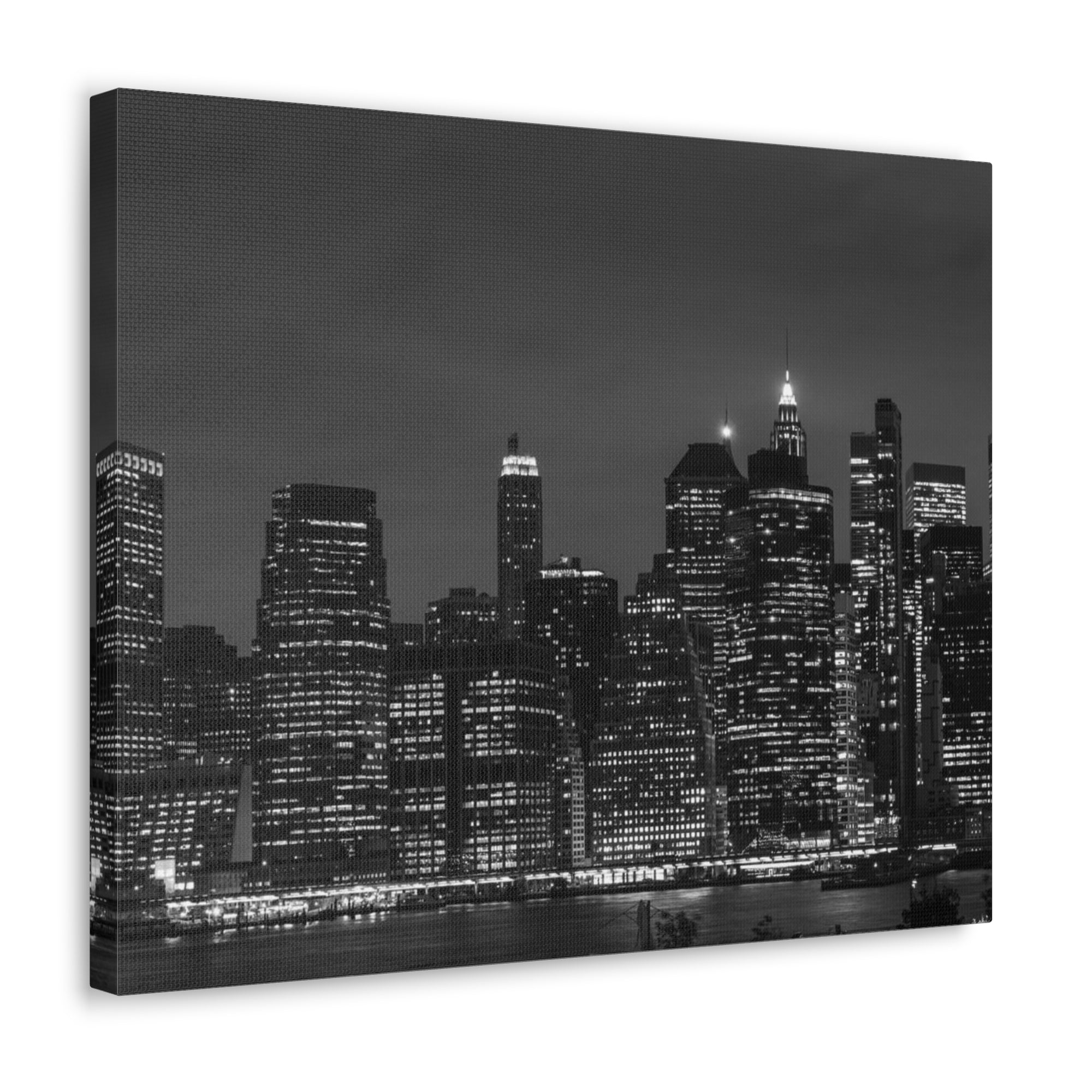 Brooklyn Black And White Skyline Canvas Artwork High-Quality Breathtaking Stunning Cityscape for Home Decor Ready to Hang-Express Your Love Gifts