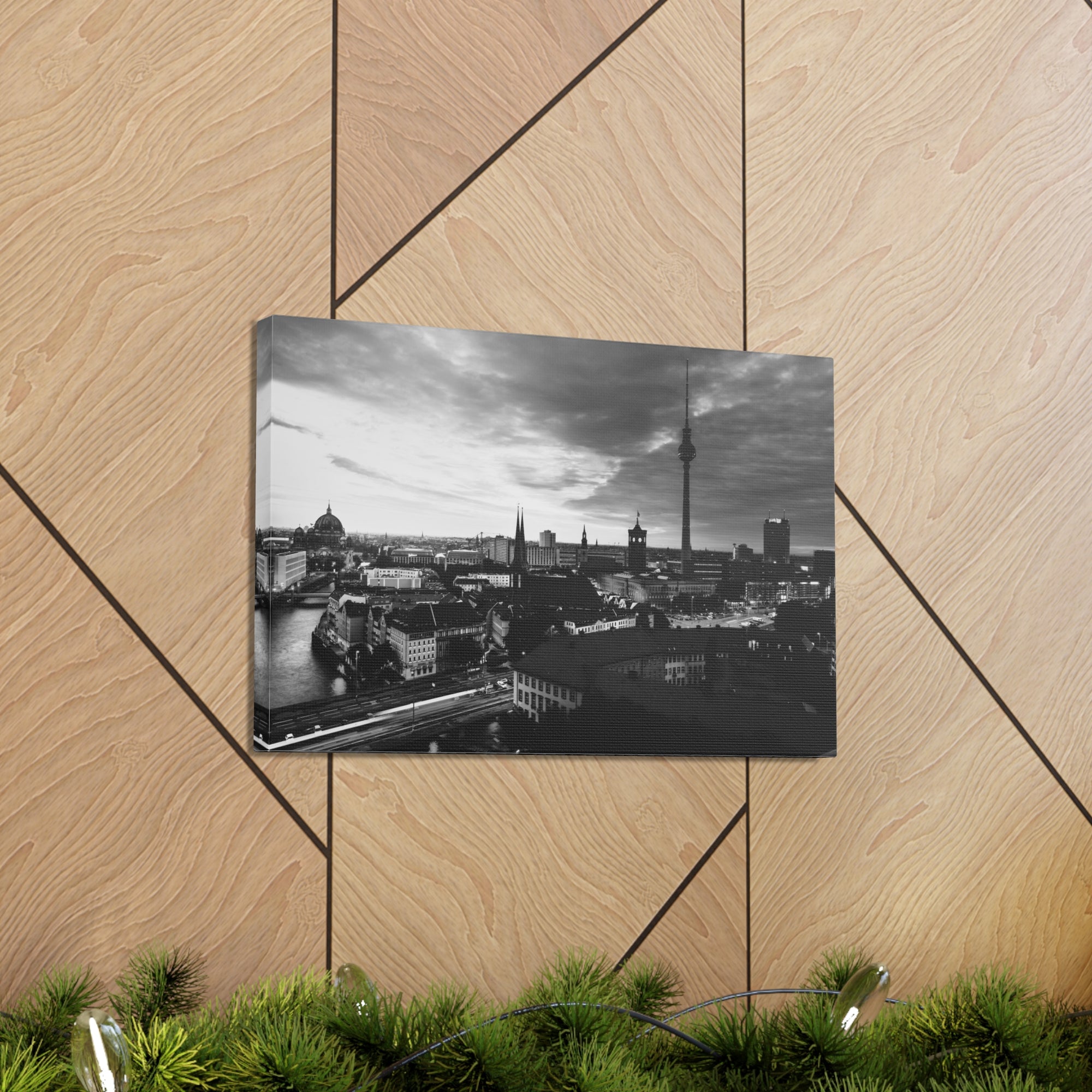 Berlin Black And White Skyline Canvas Artwork High-Quality Breathtaking Stunning Cityscape for Home Decor Ready to Hang-Express Your Love Gifts