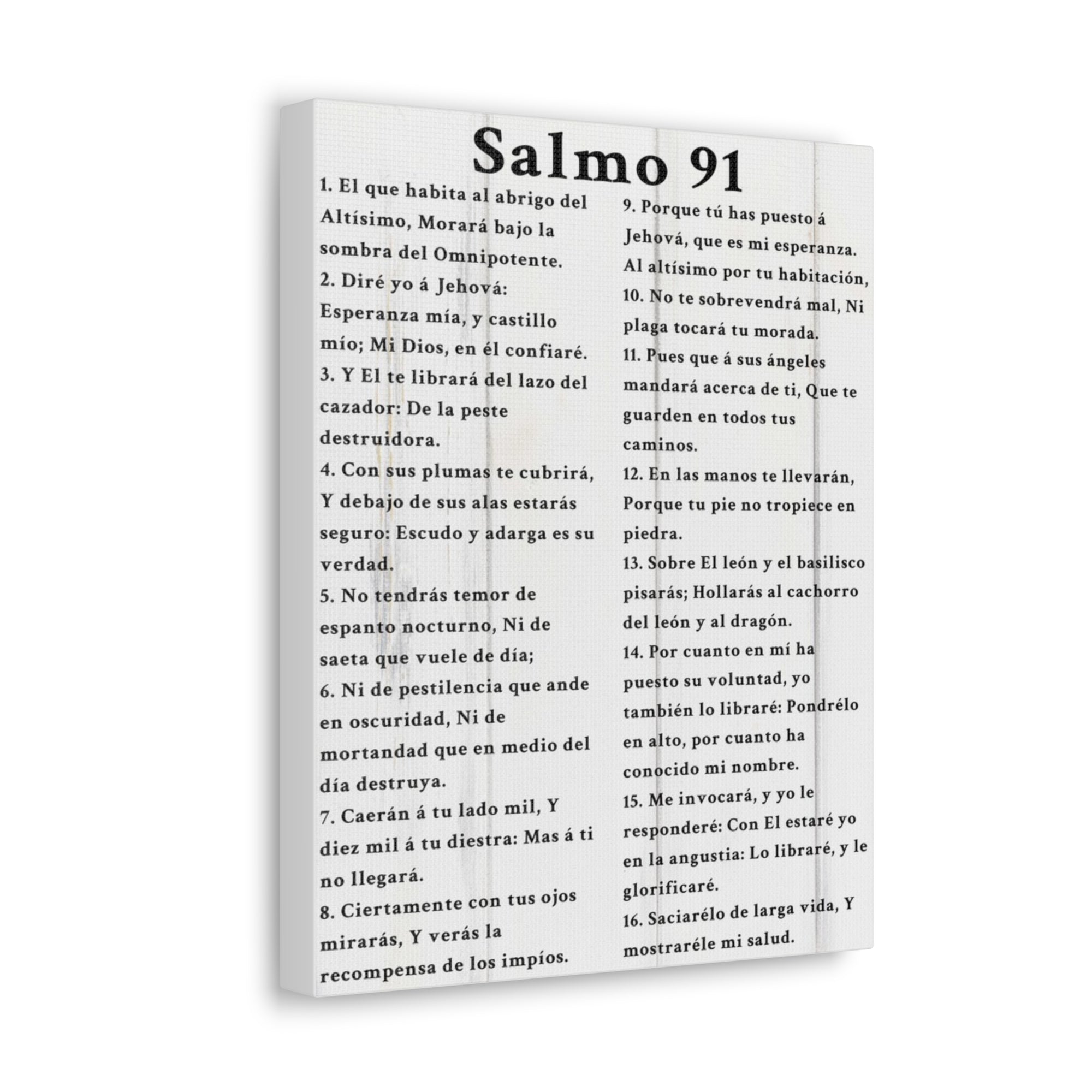 Scripture Walls Salmo 91 Wood Psalm 91 SpanishBible Chapter Canvas Christian Wall Art Ready to Hang Unframed-Express Your Love Gifts