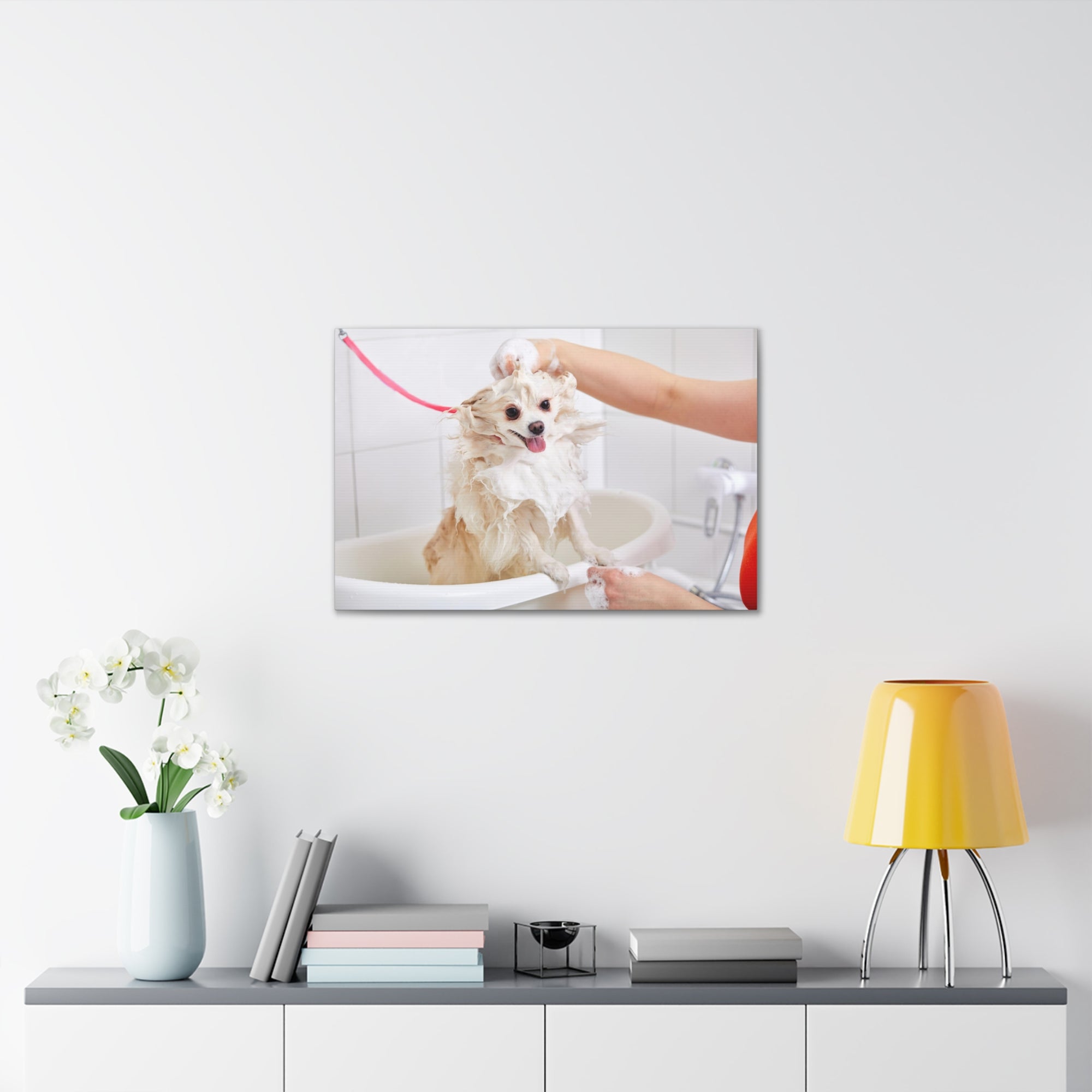 Funny Chihuahua Bathee Canvas Wall Art for Home Decor Ready-to-Hang-Express Your Love Gifts