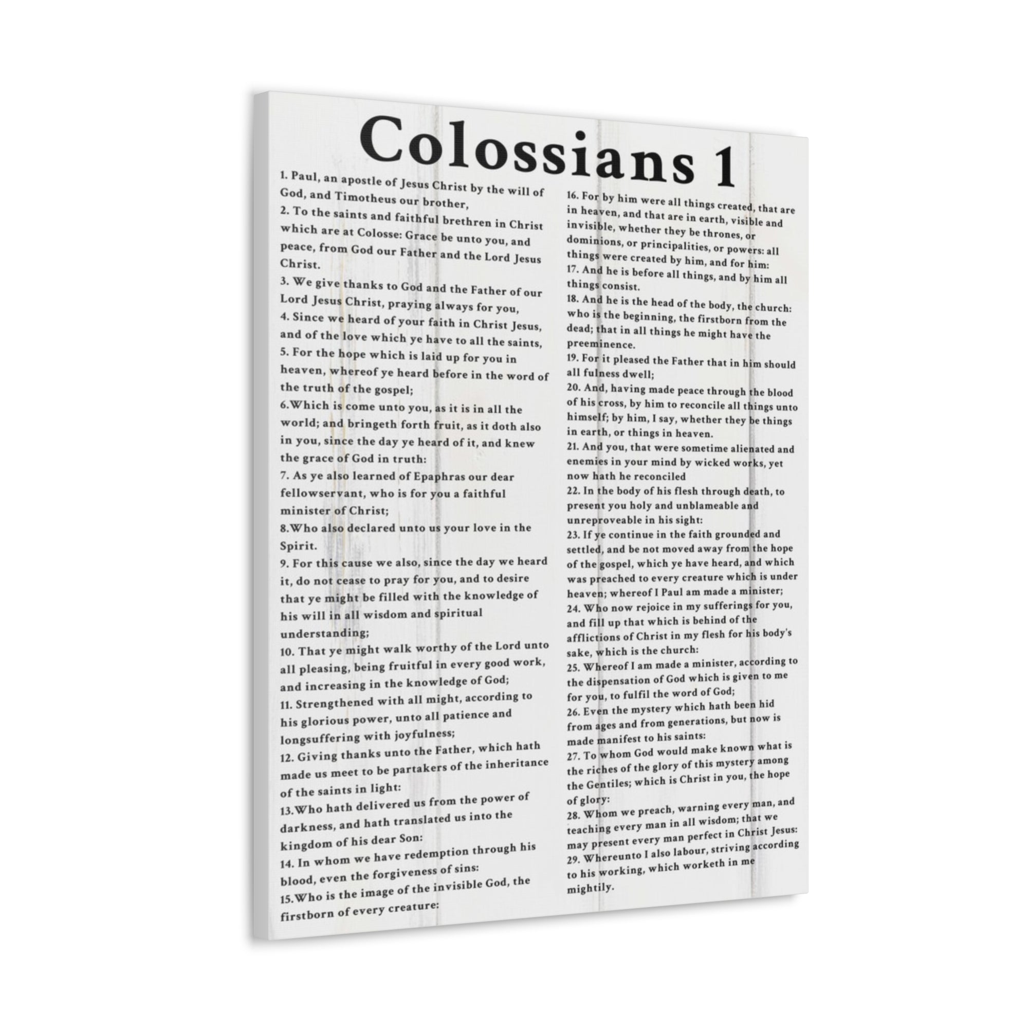 Scripture Walls Colossians 1 White Bible Verse Canvas Christian Wall Art Ready to Hang Unframed-Express Your Love Gifts