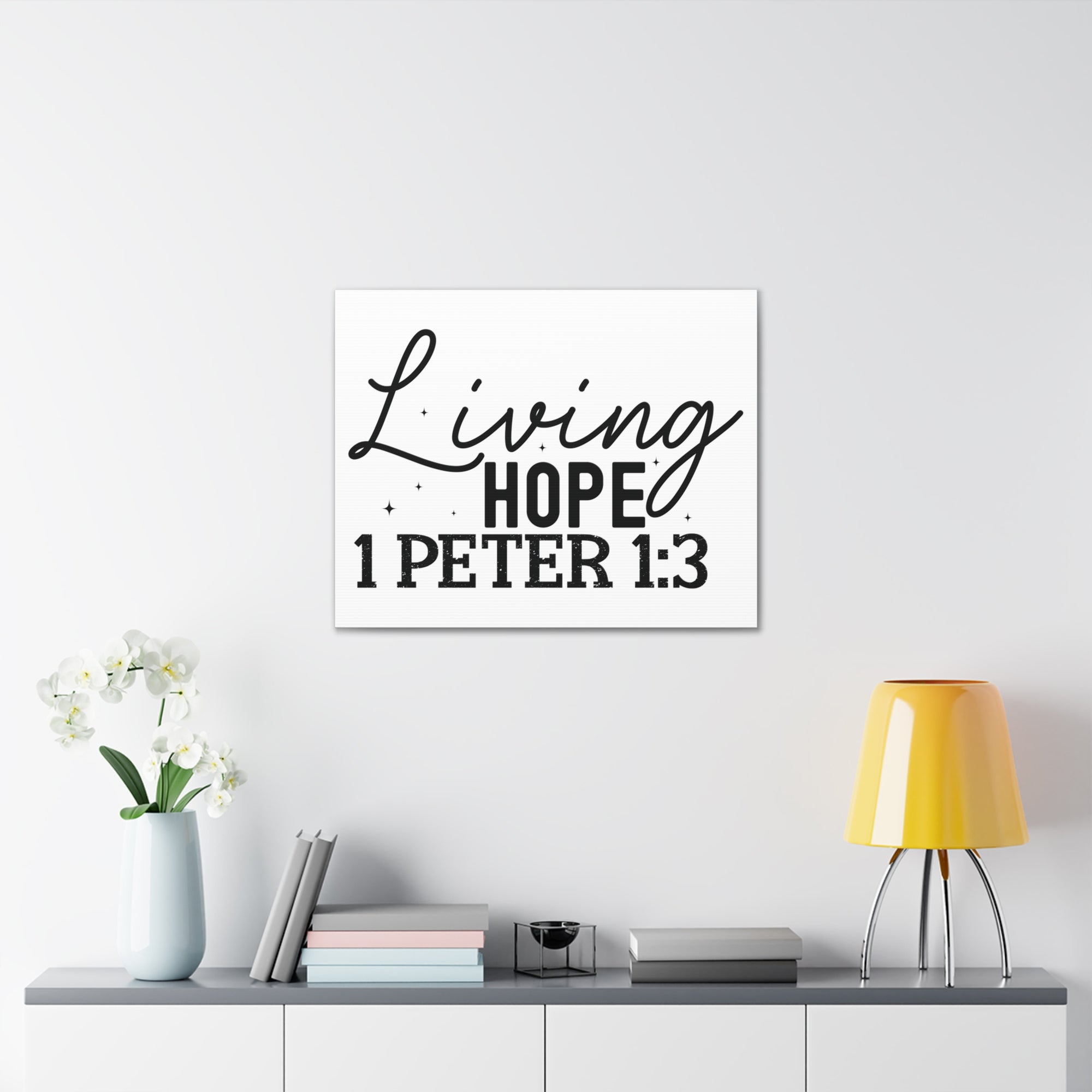 Scripture Walls 1 Peter 1:3 Our Living Hope Bible Verse Canvas Christian Wall Art Ready to Hang Unframed-Express Your Love Gifts