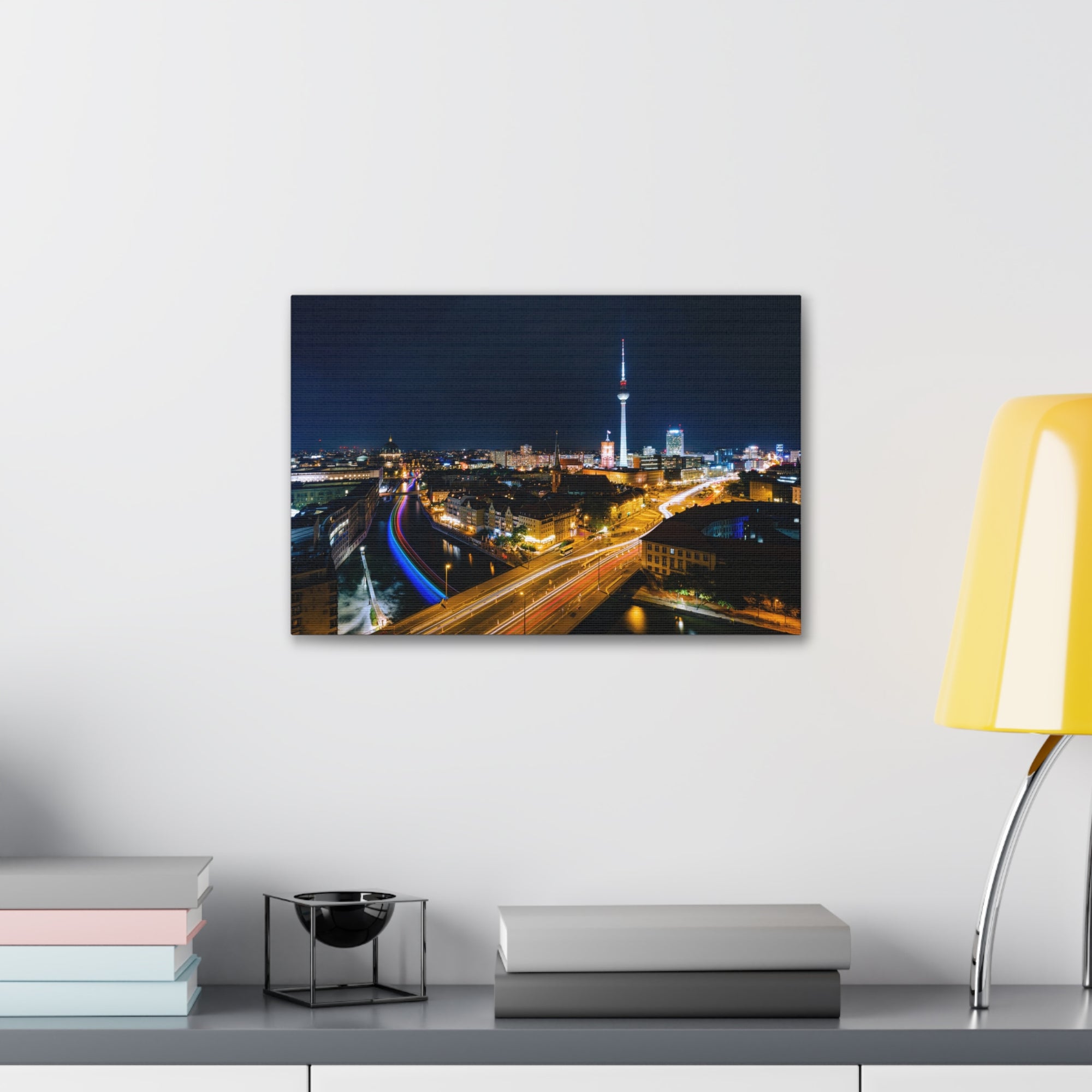 Berlin Night Skyline Canvas Artwork High-Quality Breathtaking Stunning Cityscape for Home Decor Ready to Hang-Express Your Love Gifts