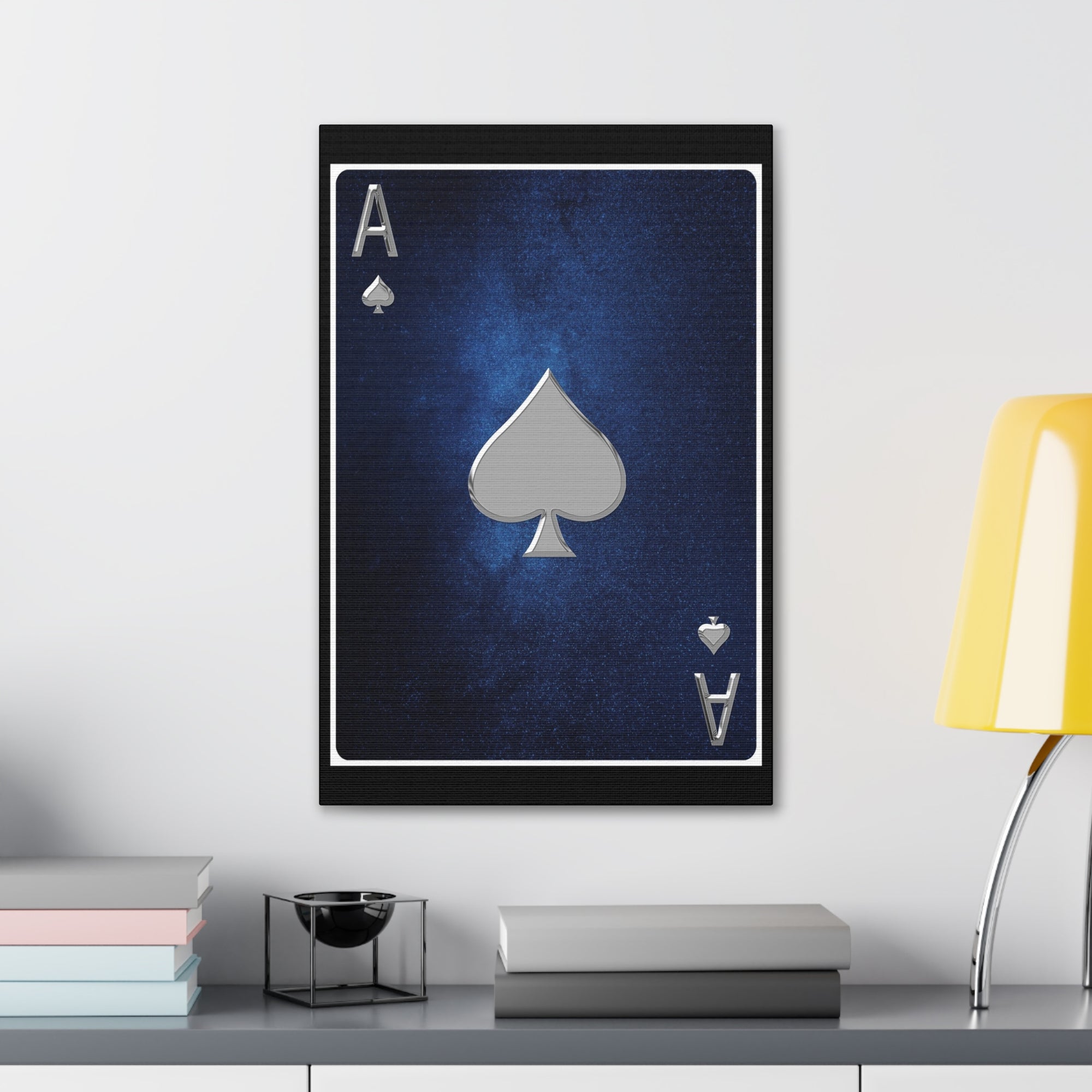 Ace Of Spades Space Background Playing Card Canvas Wall Art for Home Decor Ready-to-Hang-Express Your Love Gifts