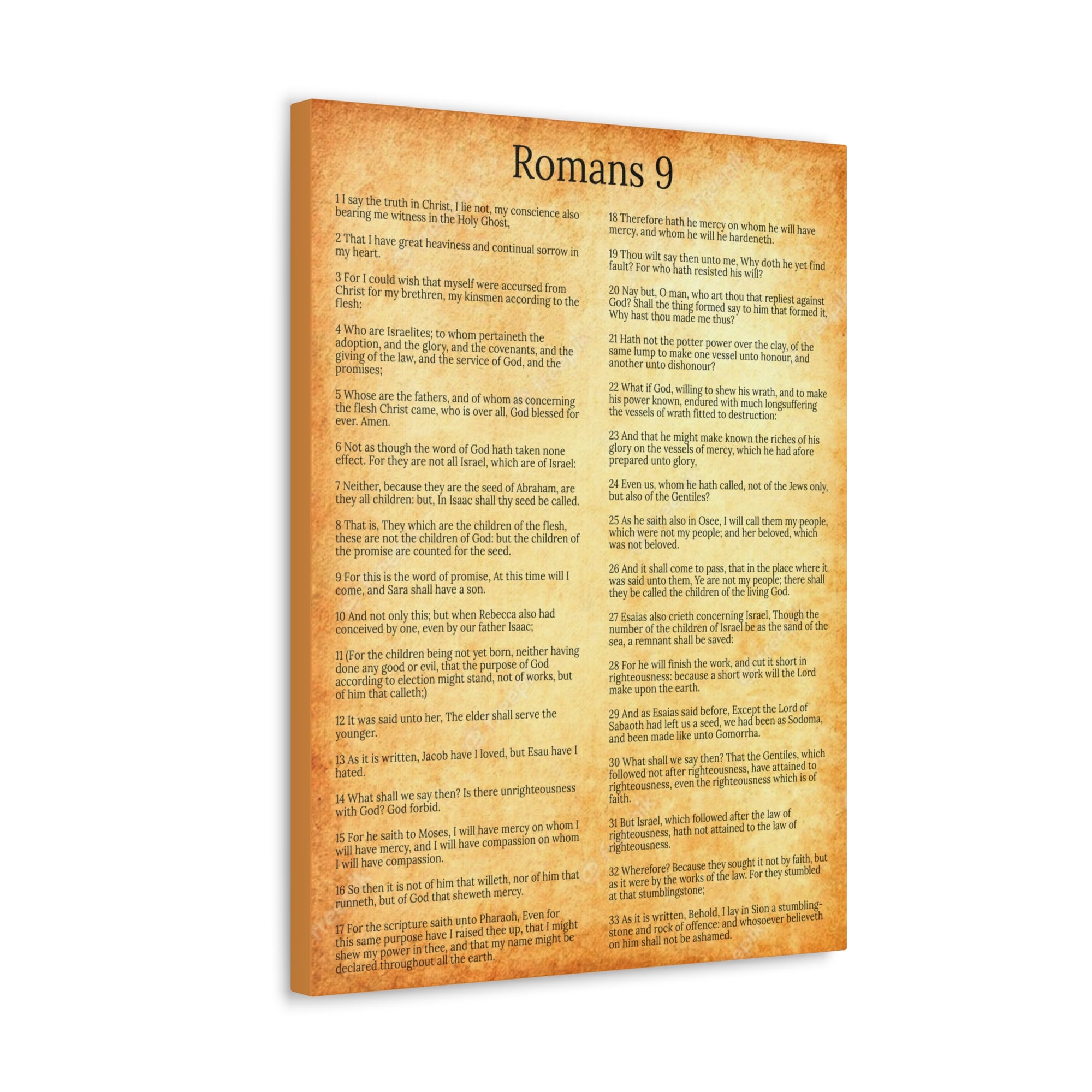 Scripture Walls Romans 9 Chapter Gold God’s Sovereign Choice Christian Wall Art Print Ready to Hang Unframed-Express Your Love Gifts