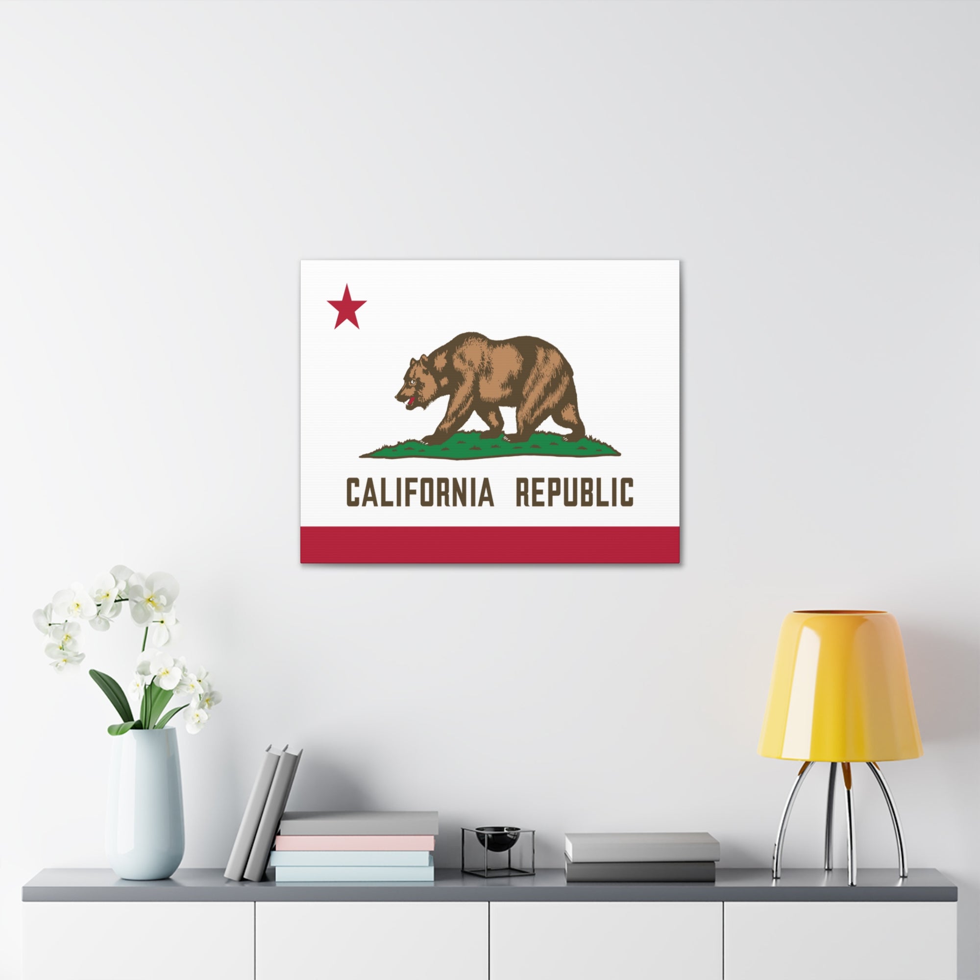 California State Flag Canvas Vibrant Wall Art Unframed Home Decor-Express Your Love Gifts