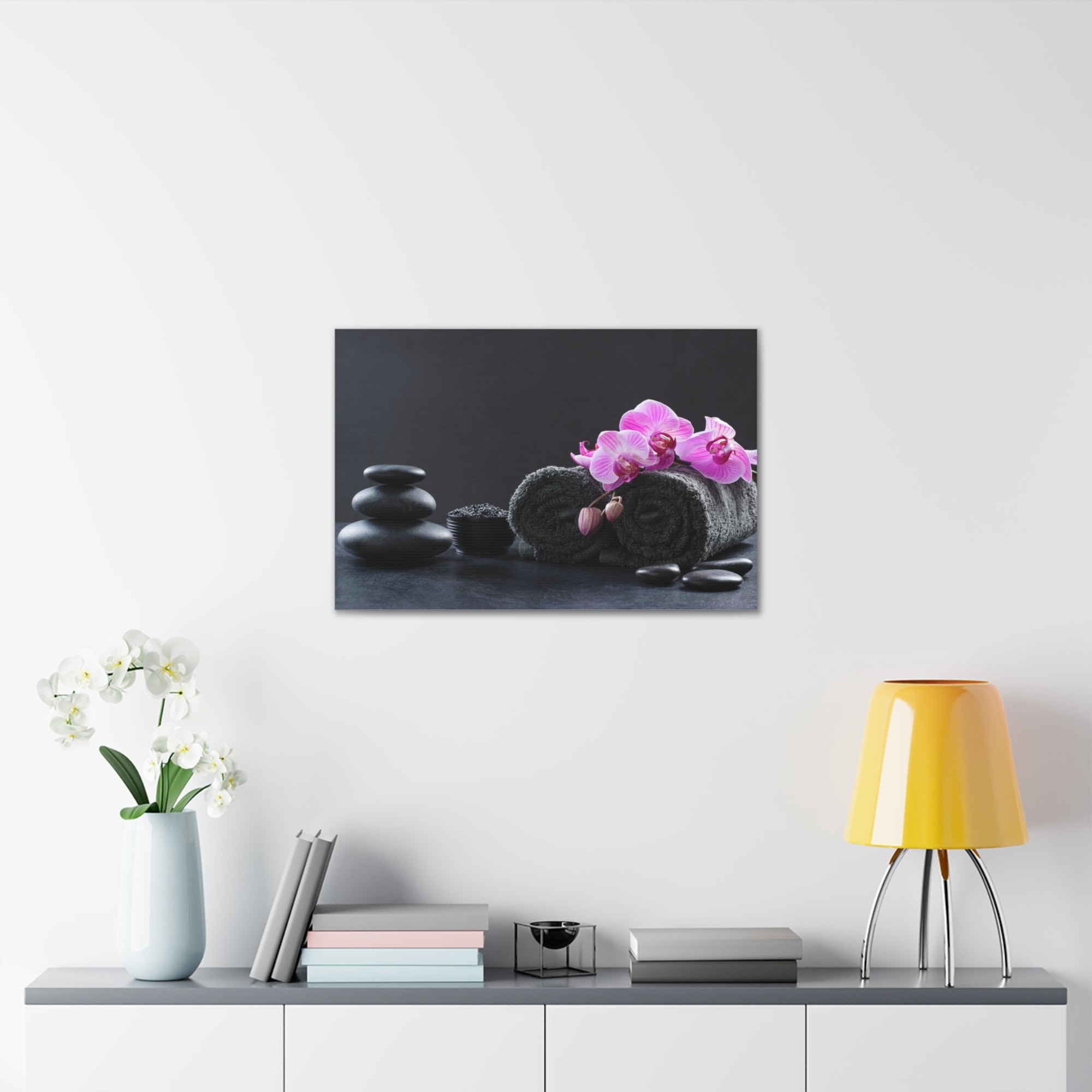 Black Spa Setting Forest Floral Nature Photography Canvas Wall Art for Home Decor Ready-to-Hang-Express Your Love Gifts