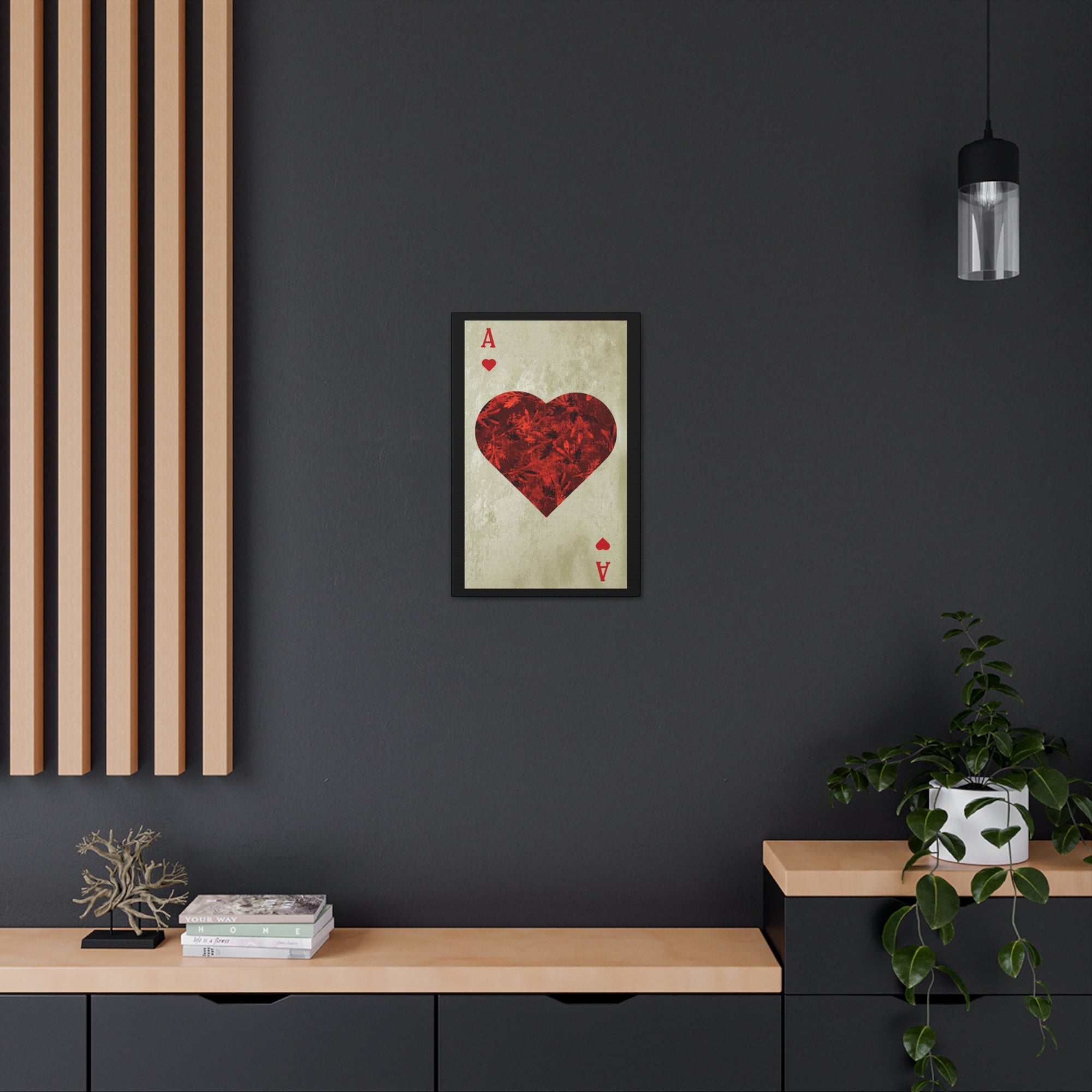 Ace Of Hearts Playing Card Canvas Wall Art for Home Decor Ready-to-Hang-Express Your Love Gifts