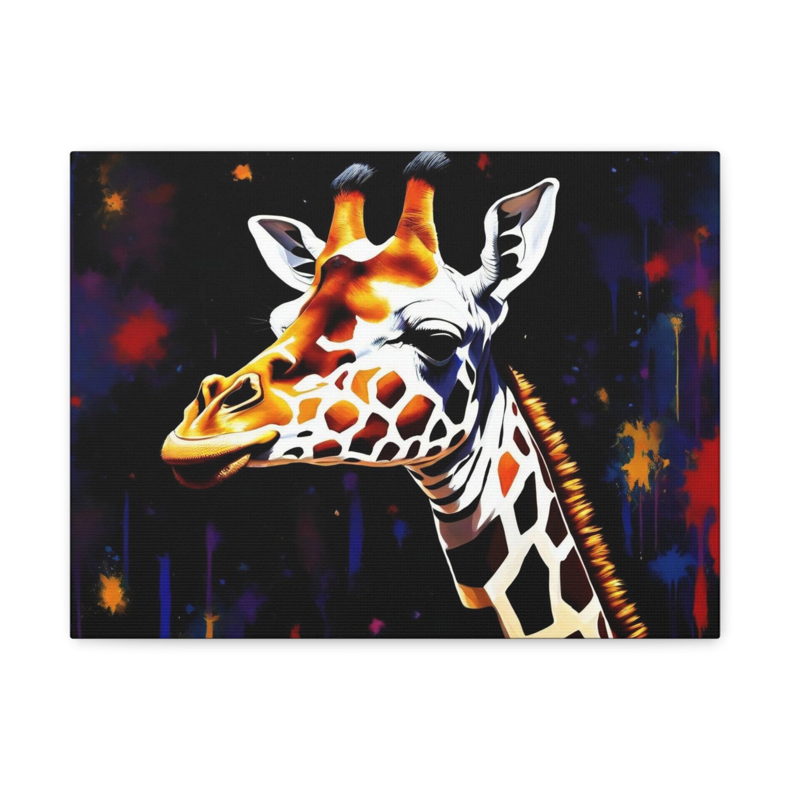 Abstract Colorful Giraffe Painting Animal Canvas Wall Art for Home Decor Ready-to-Hang-Express Your Love Gifts