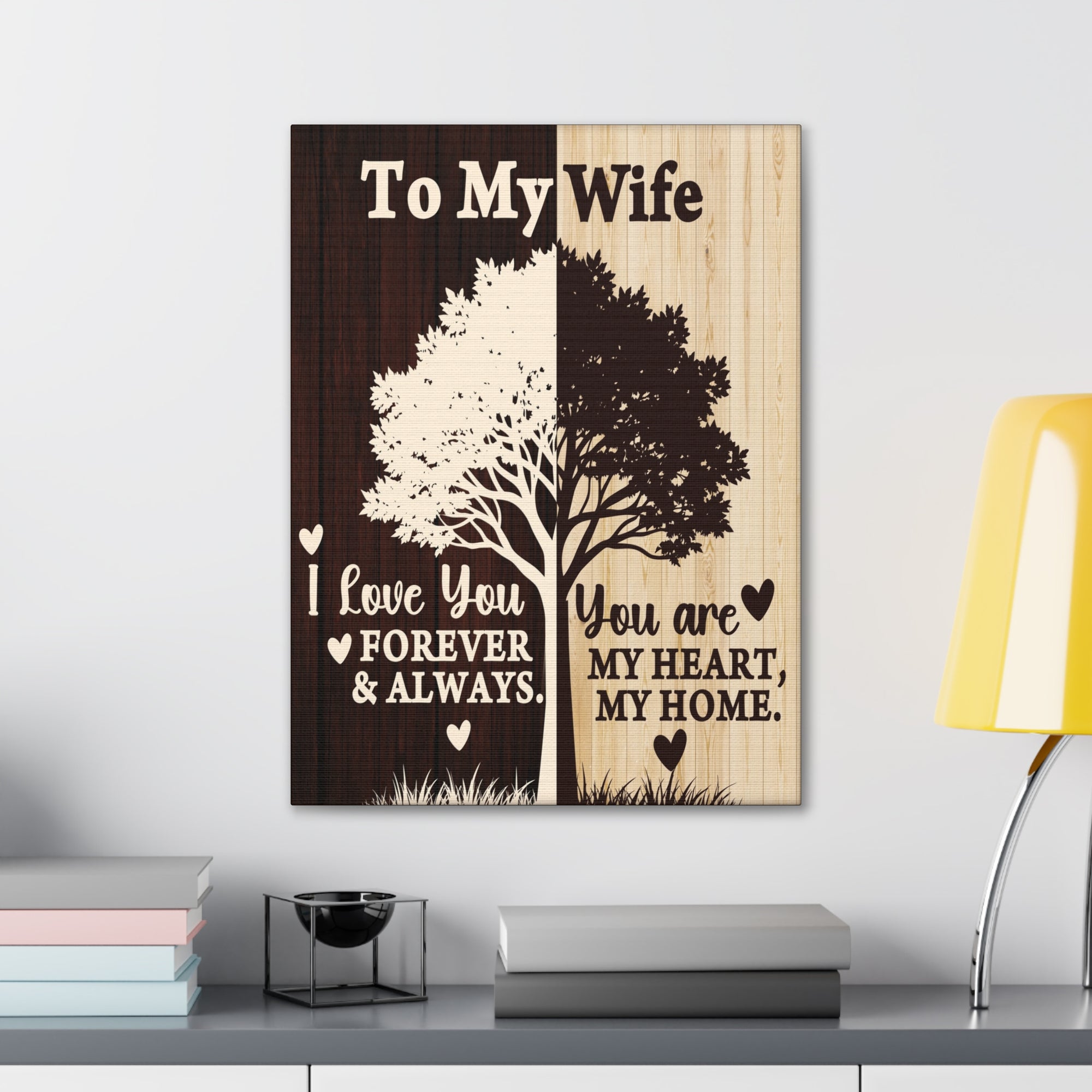 To My Wife Heart and Home Canvas Wall Art - A Timeless Gift of Love-Express Your Love Gifts