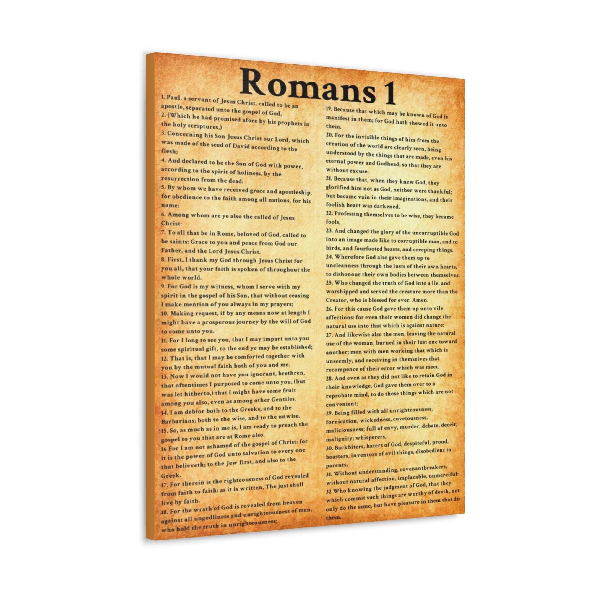 Scripture Walls Romans 1 Gold Bible Verse Canvas Christian Wall Art Ready to Hang Unframed-Express Your Love Gifts