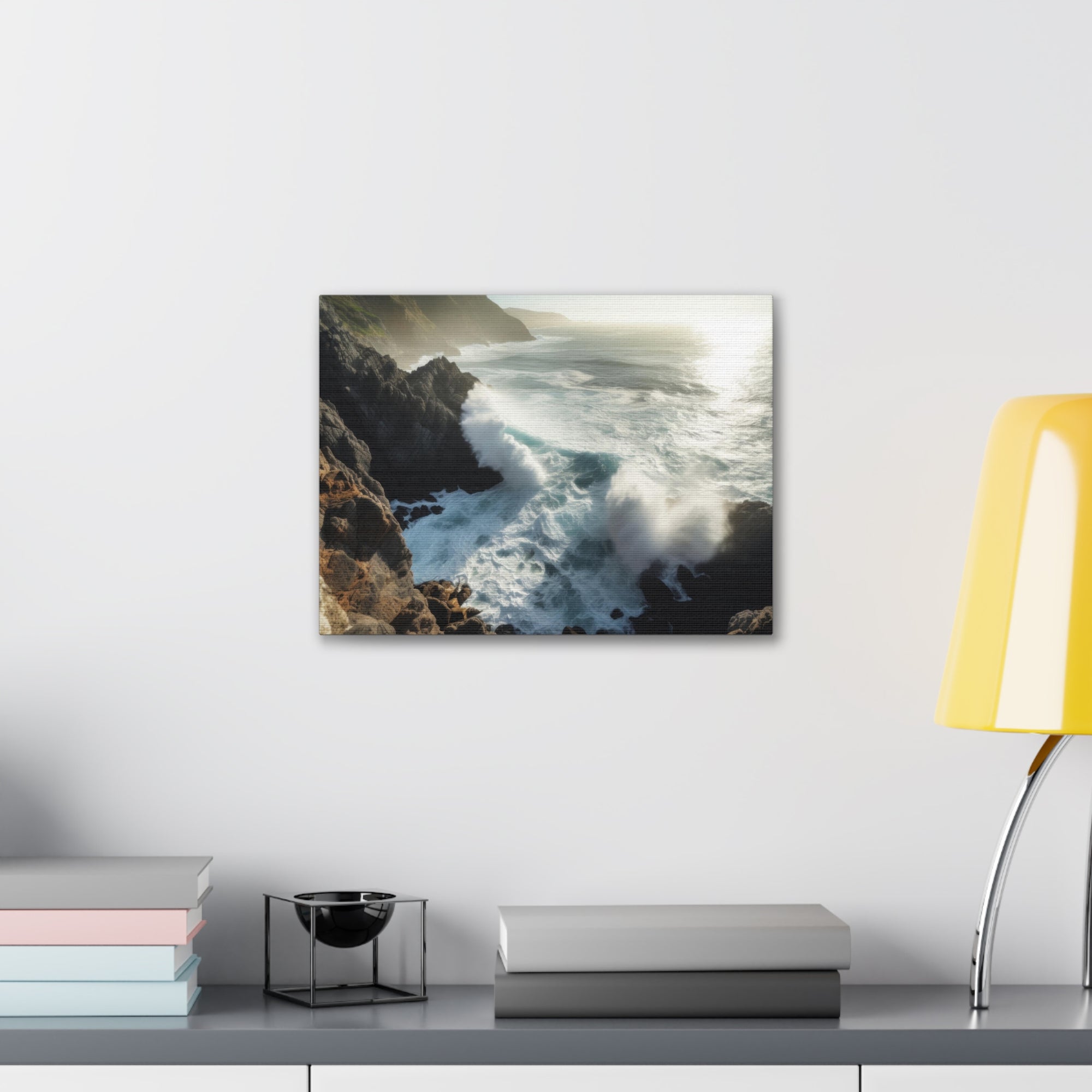 Beautiful Grand Canyon Big Crashing Waves Ocean Canvas Wall Art for Home Decor Ready-to-Hang-Express Your Love Gifts