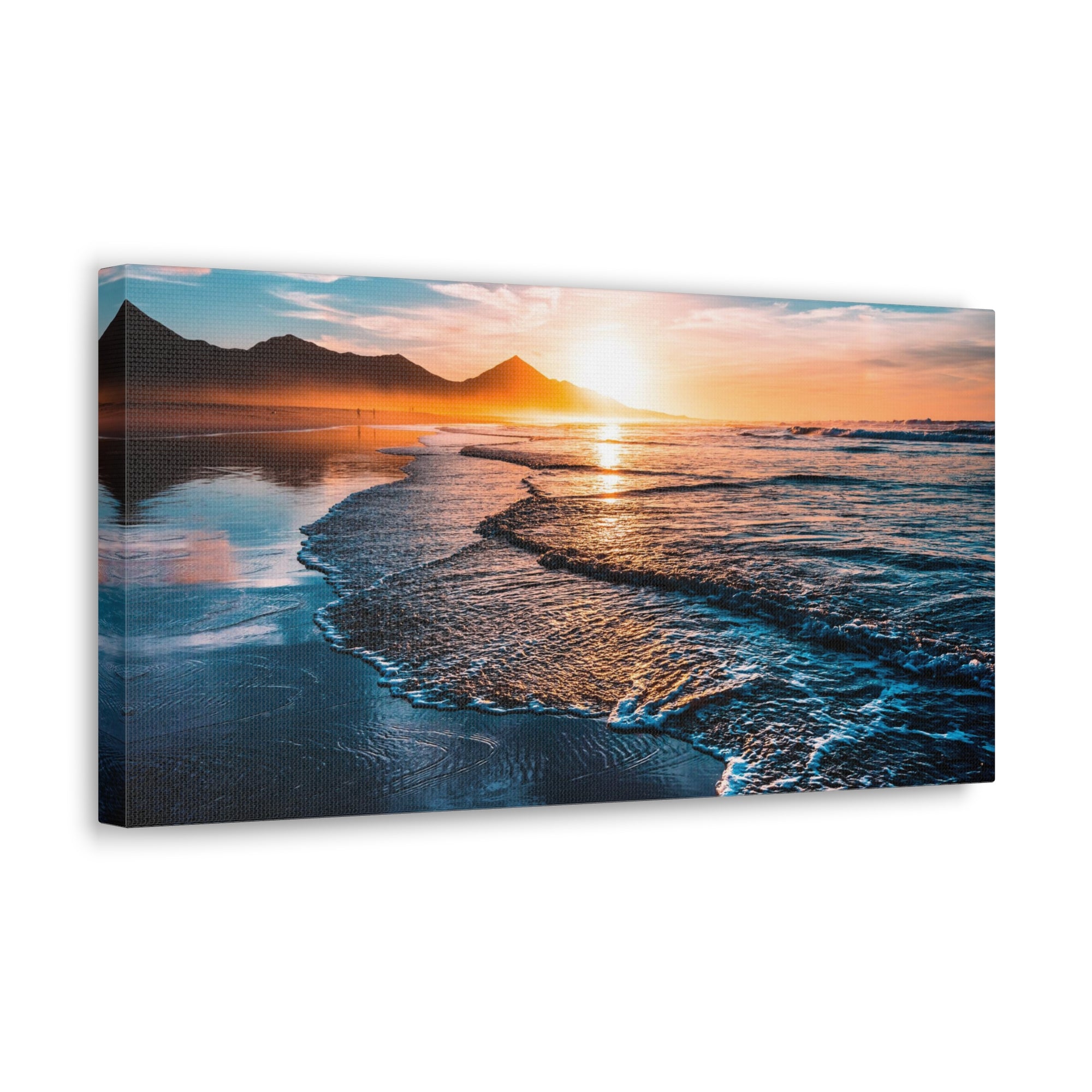 Beach Sunset Endless Horizon Ocean Canvas Wall Art for Home Decor Ready-to-Hang-Express Your Love Gifts