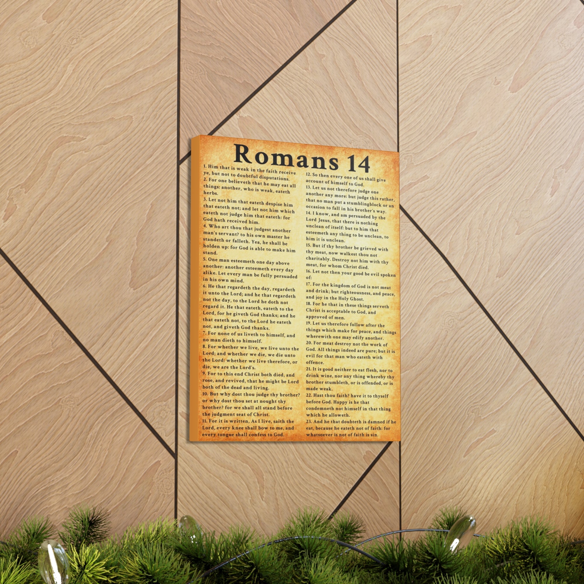 Scripture Walls Romans 14 Gold Bible Verse Canvas Christian Wall Art Ready to Hang Unframed-Express Your Love Gifts