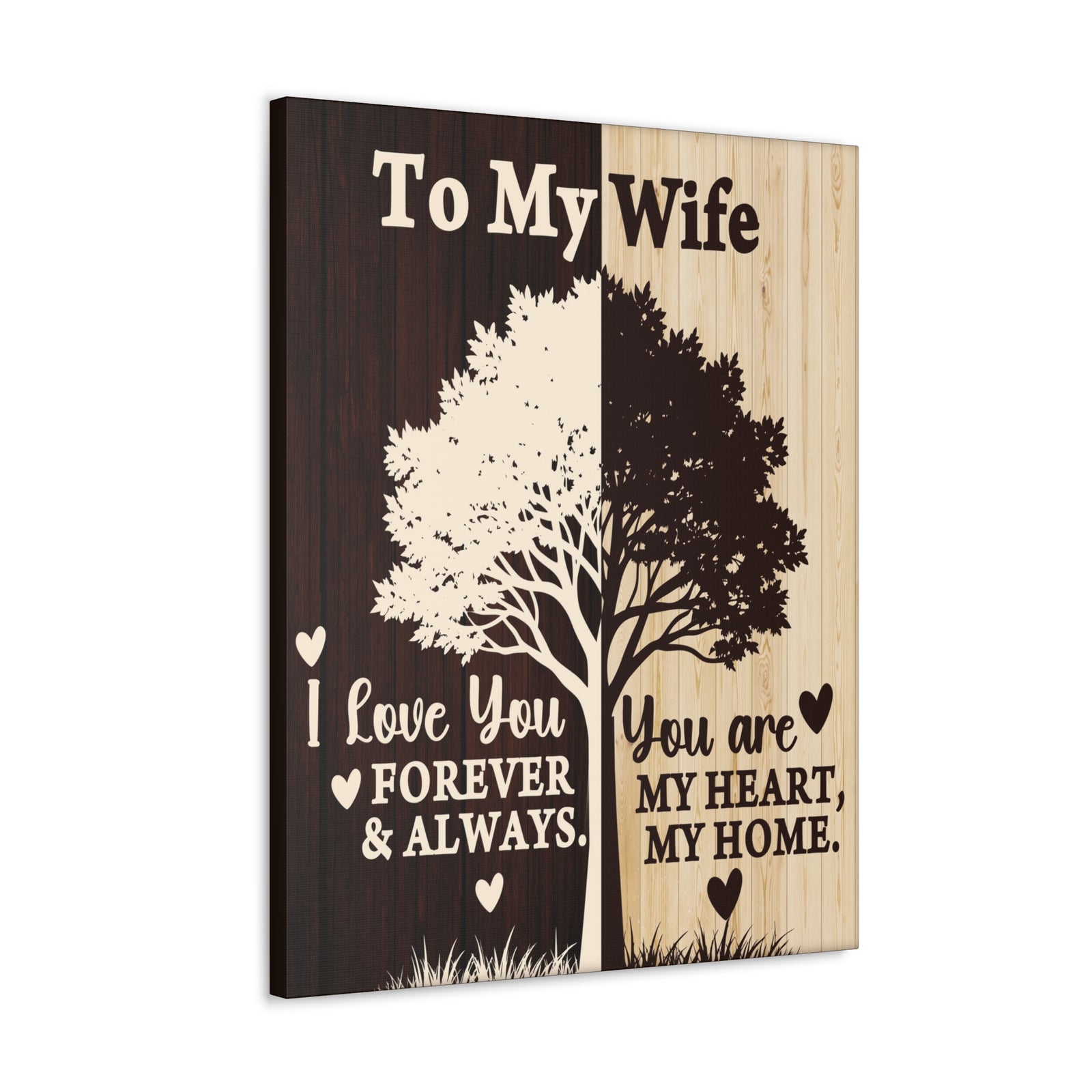 To My Wife Heart and Home Canvas Wall Art - A Timeless Gift of Love-Express Your Love Gifts