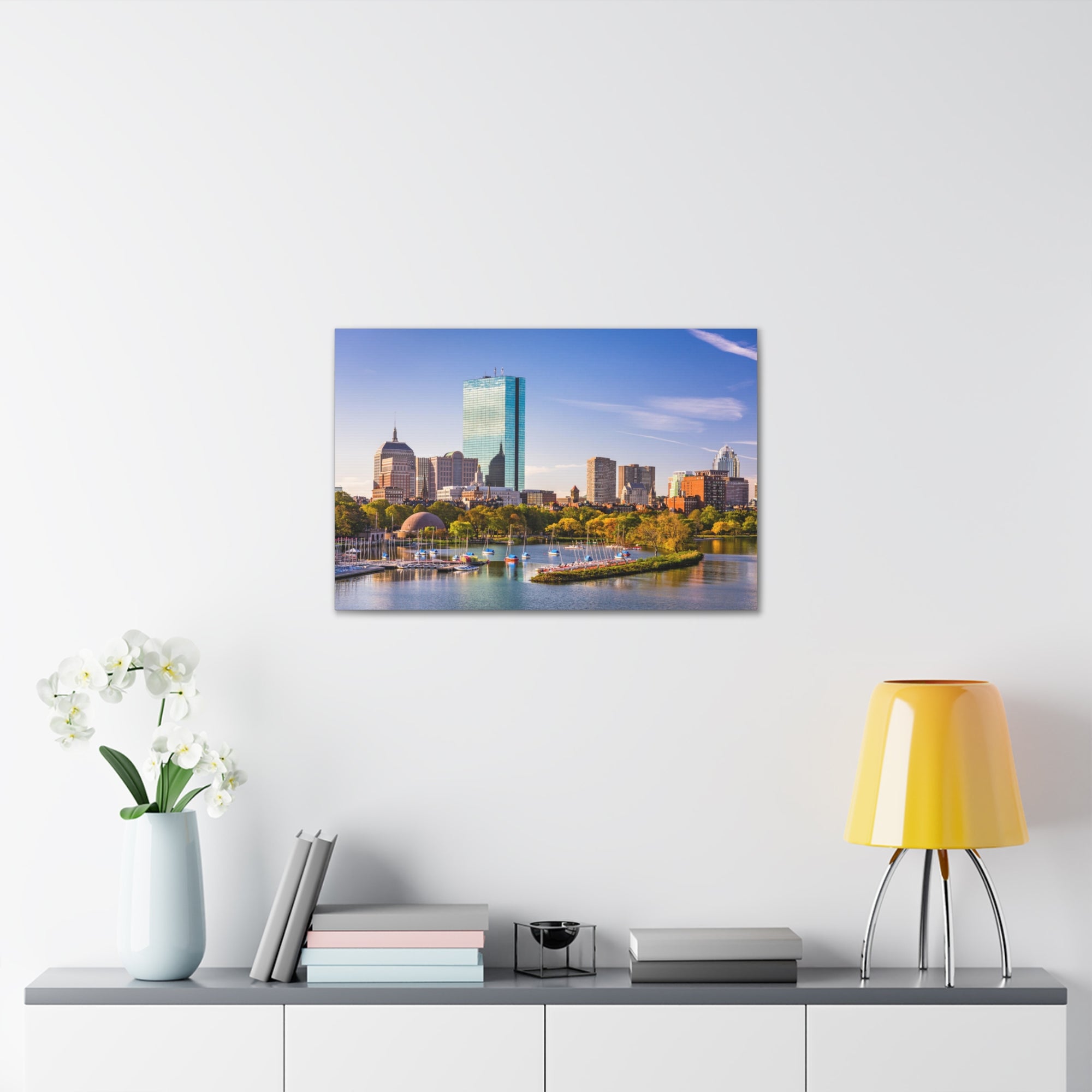 Boston Daytime Skyline Canvas Artwork High-Quality Breathtaking Stunning Cityscape for Home Decor Ready to Hang-Express Your Love Gifts