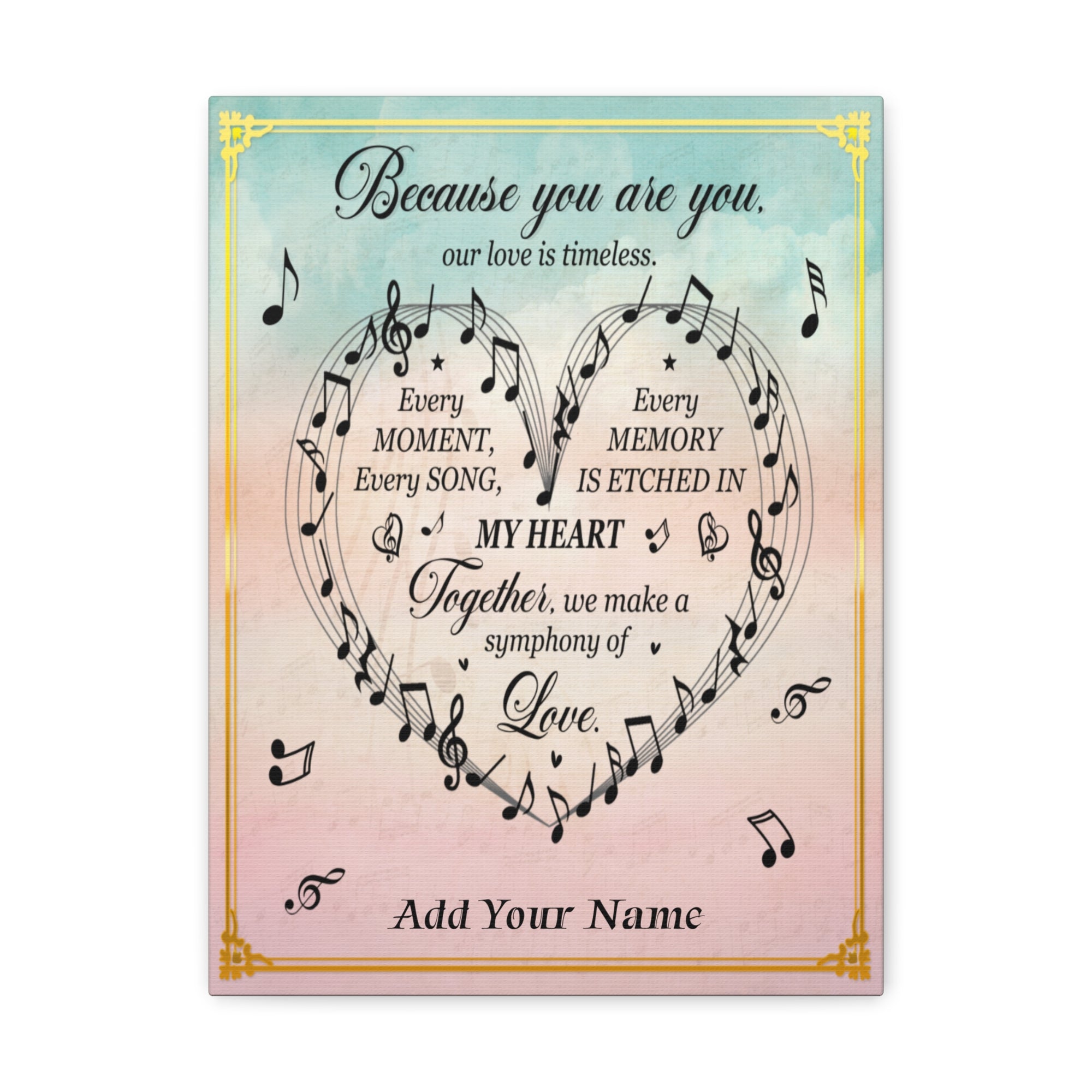 Personalized To My Wife Symphony of Love Canvas Wall Art - Romantic Gift for Her-Express Your Love Gifts