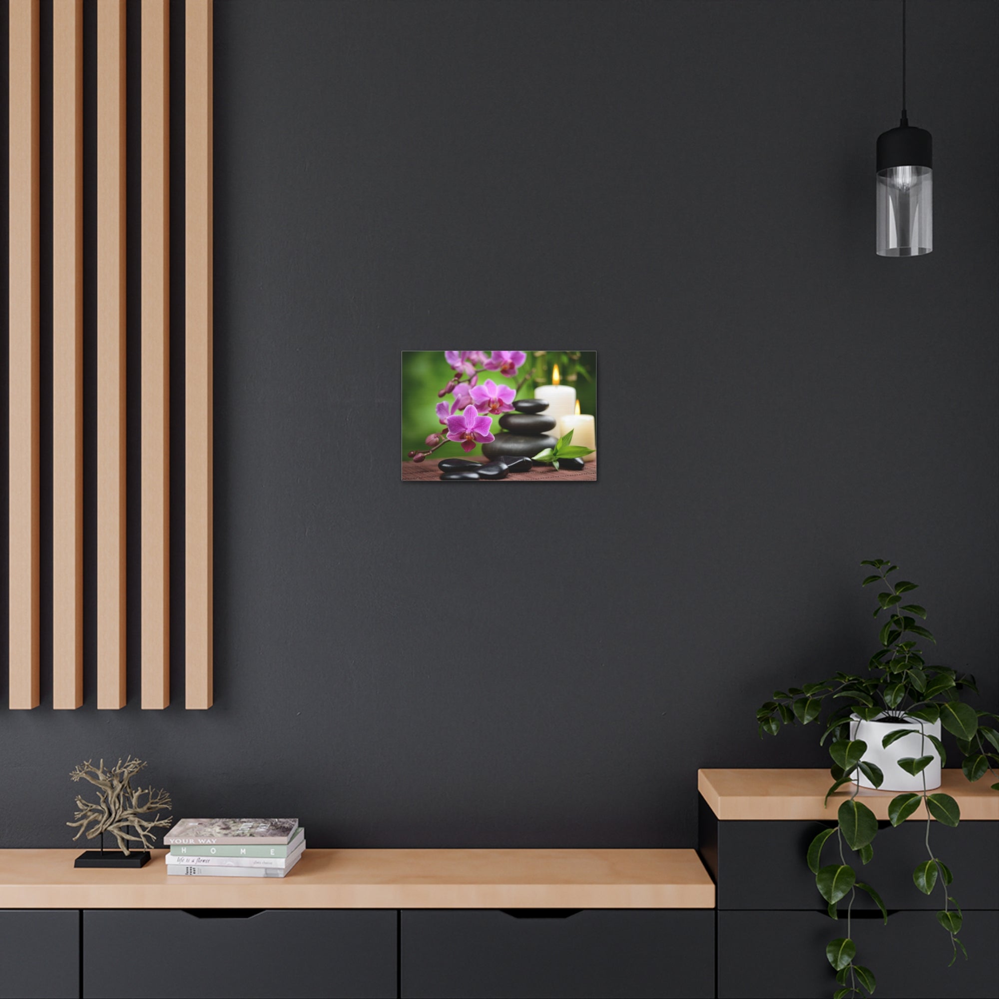 Bamboo on the Wood Forest Floral Nature Photography Canvas Wall Art for Home Decor Ready-to-Hang-Express Your Love Gifts