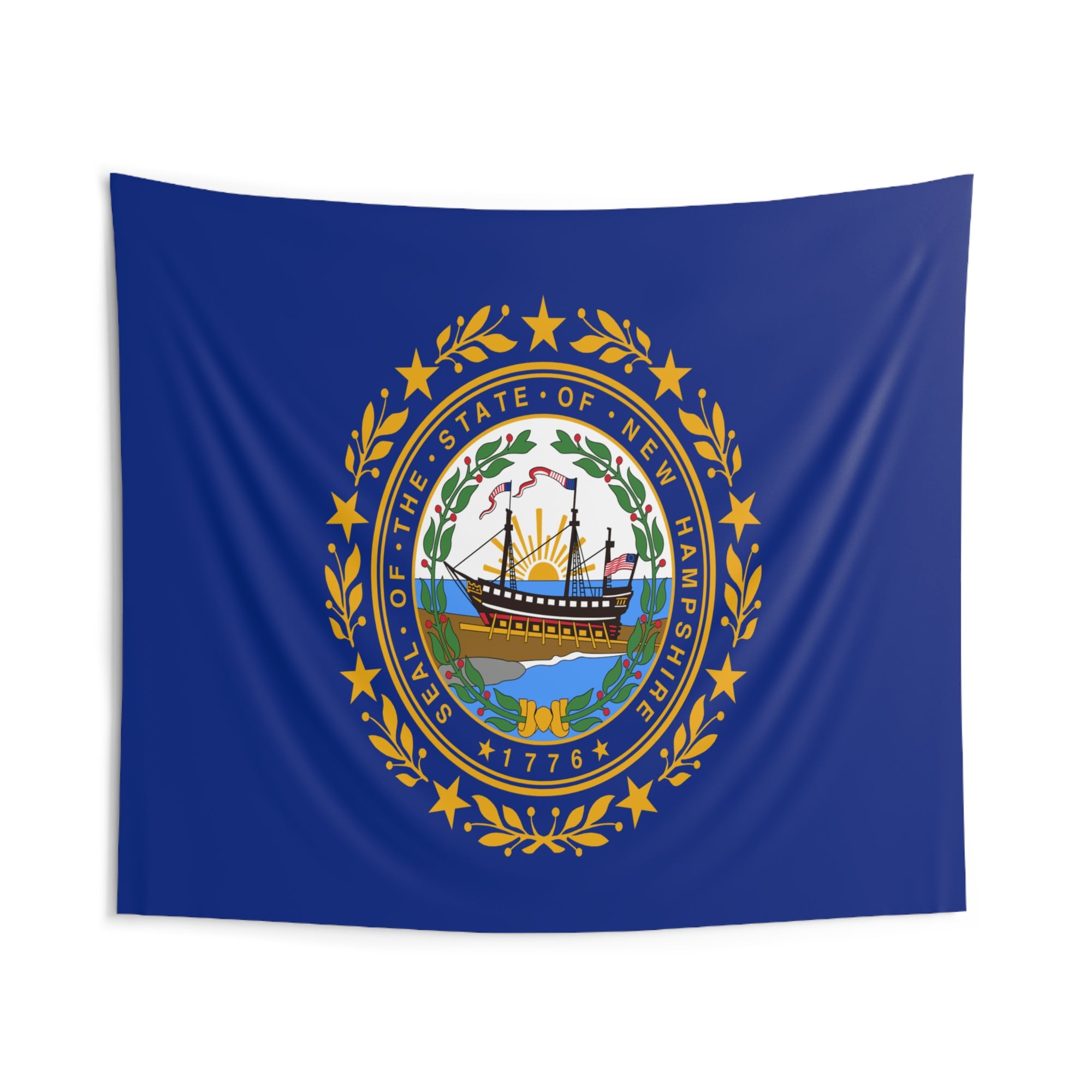 New Hampshire State Flag Wall Hanging Tapestry-Express Your Love Gifts