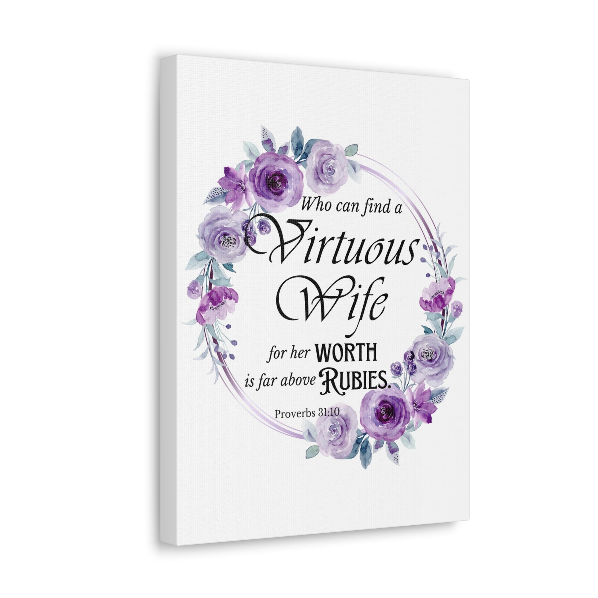 Scripture Walls Proverbs 31:10 A Virtuous Wife Bible Verse Canvas Christian Wall Art Ready to Hang Unframed-Express Your Love Gifts