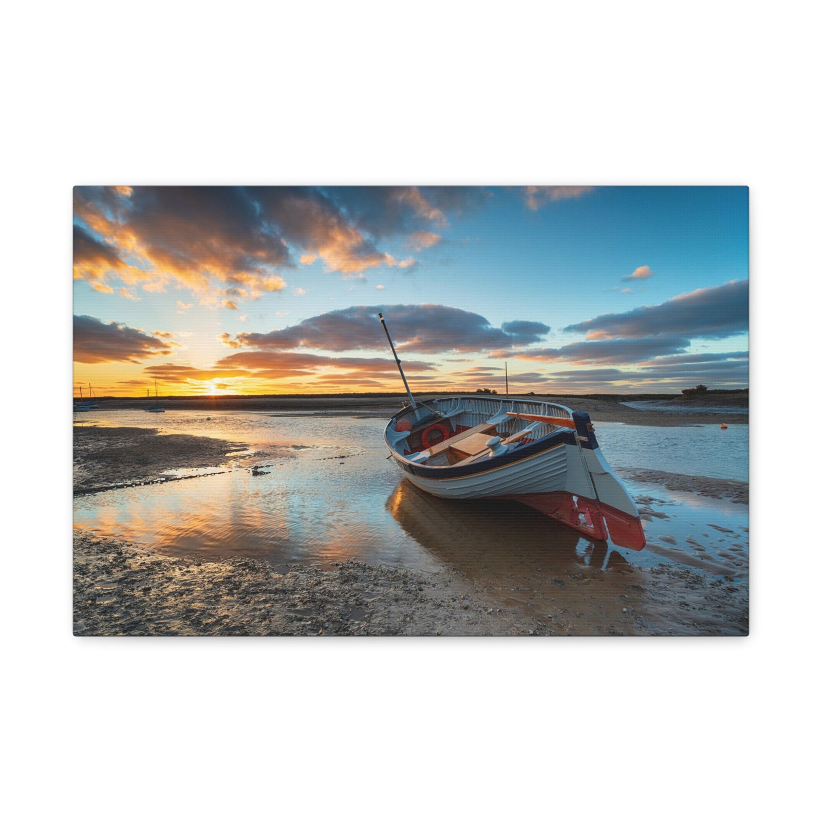 Stunning Sunset Over Fishing Boat Ocean Canvas Wall Art for Home Decor -  Express Your Love Gifts