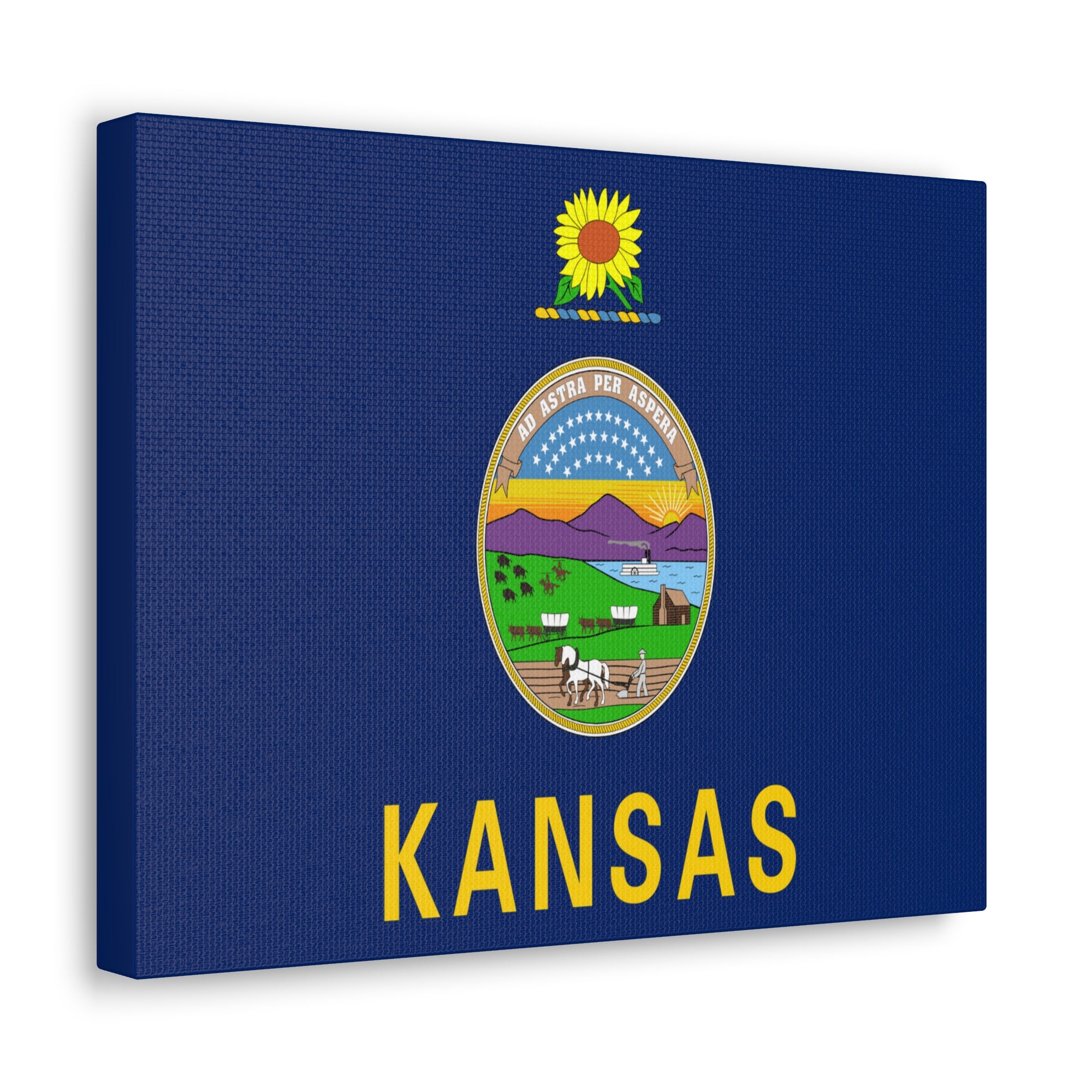 Kansas Stage Flag Canvas Vibrant Wall Art Unframed Home Decor-Express Your Love Gifts