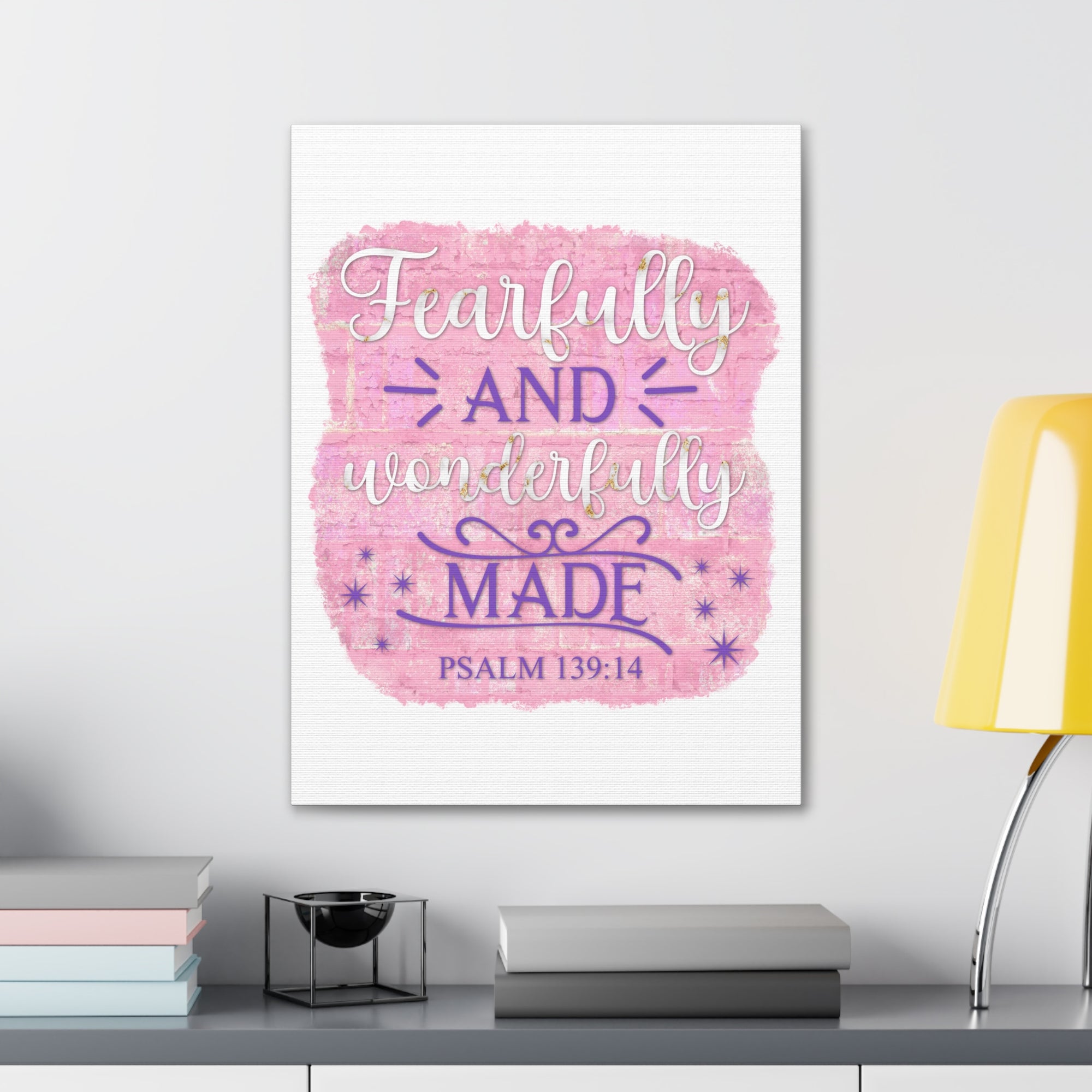 Scripture Walls Psalm 139:14 Fearfully and Wonderfully Made Bible Verse Canvas Christian Wall Art Ready to Hang Unframed-Express Your Love Gifts