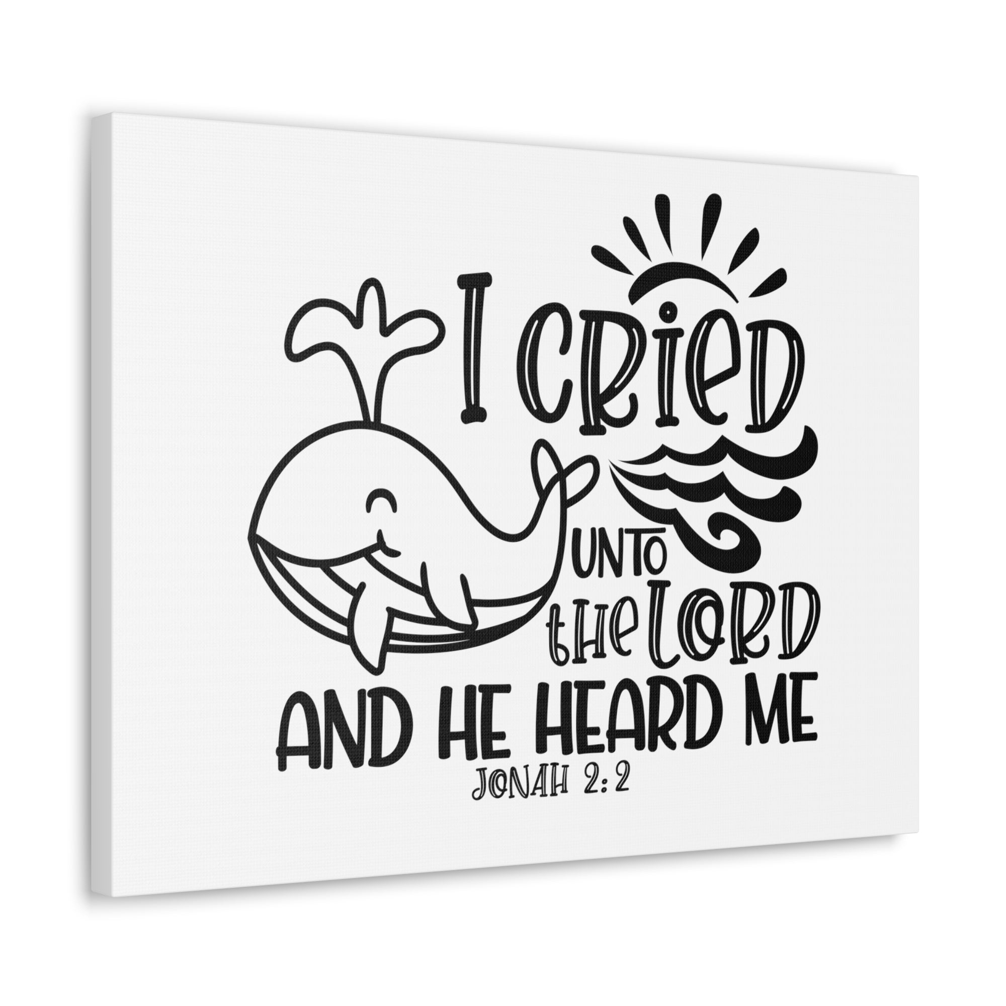 Scripture Walls Jonah 2:2 I Cried Unto the Lord Bible Verse Canvas Christian Wall Art Ready to Hang Unframed-Express Your Love Gifts
