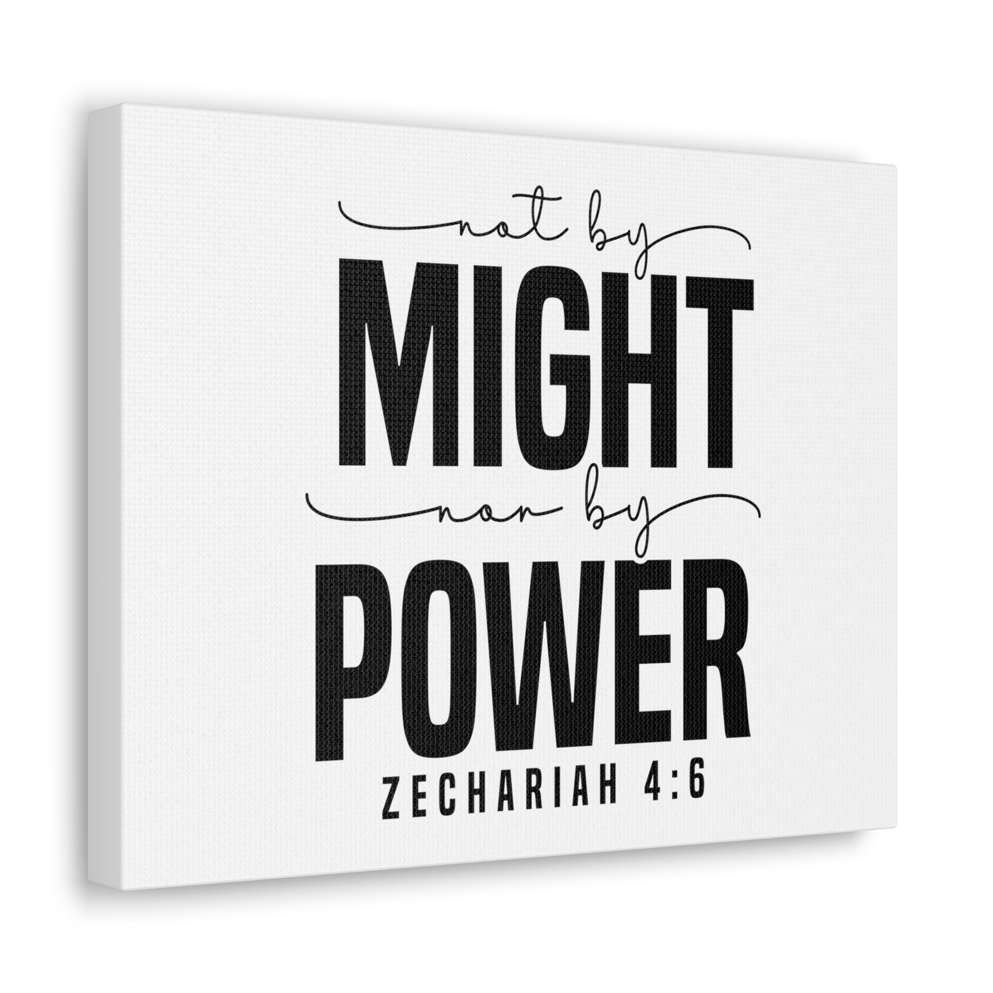 Scripture Walls Zechariah 4:6 Not By Might Bible Verse Canvas Christian Wall Art Ready to Hang Unframed-Express Your Love Gifts