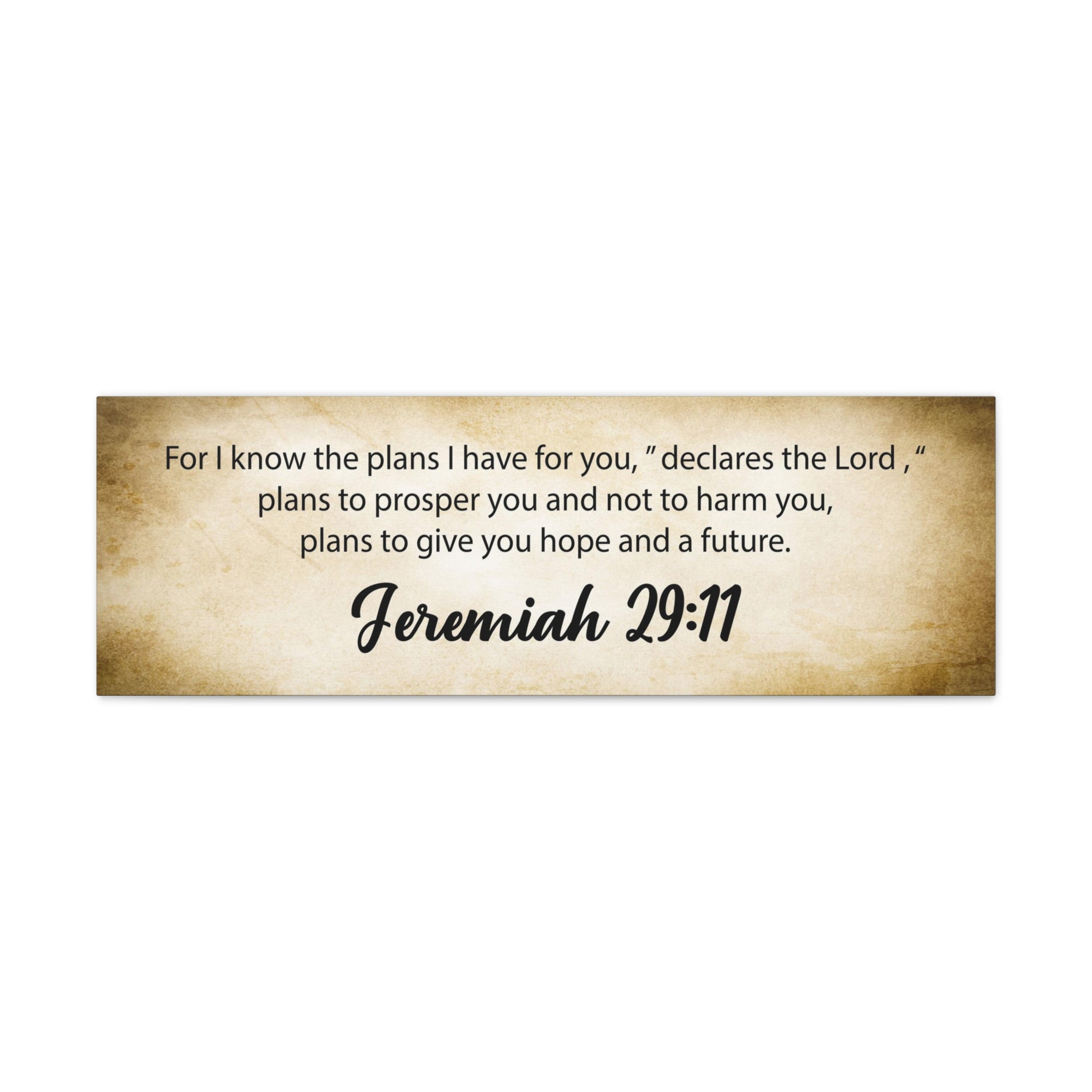 Scripture Walls Jeremiah 29:11 Gold Bible Verse Canvas Christian Wall Art Ready to Hang Unframed-Express Your Love Gifts