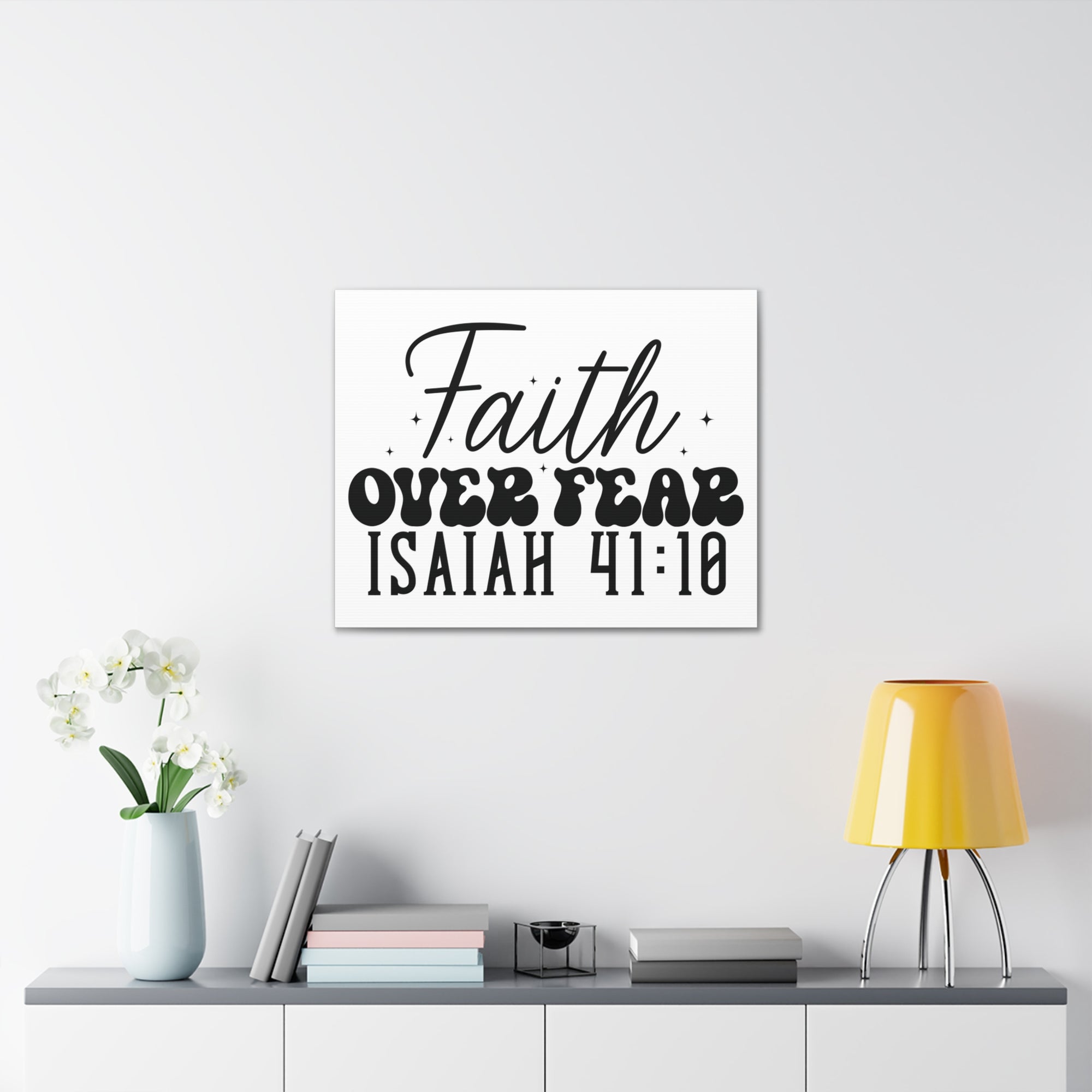 Scripture Walls Isaiah 41:10 Faith Over Fear Bible Verse Canvas Christian Wall Art Ready to Hang Unframed-Express Your Love Gifts