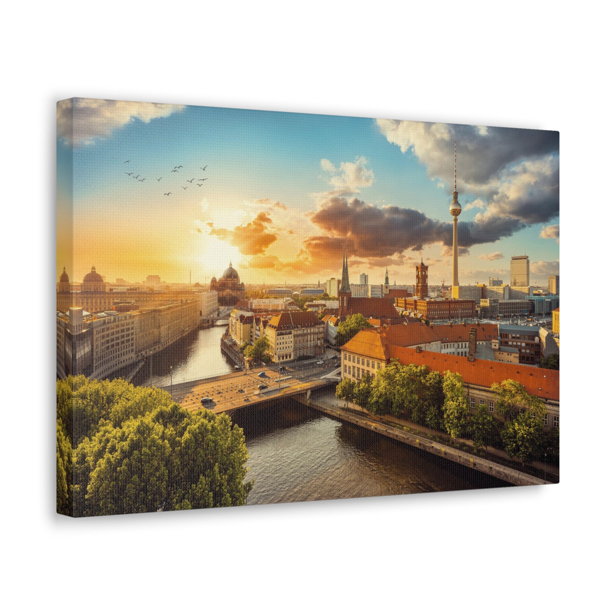 Berlin Daytime Skyline Canvas Artwork High-Quality Breathtaking Stunning Cityscape for Home Decor Ready to Hang-Express Your Love Gifts