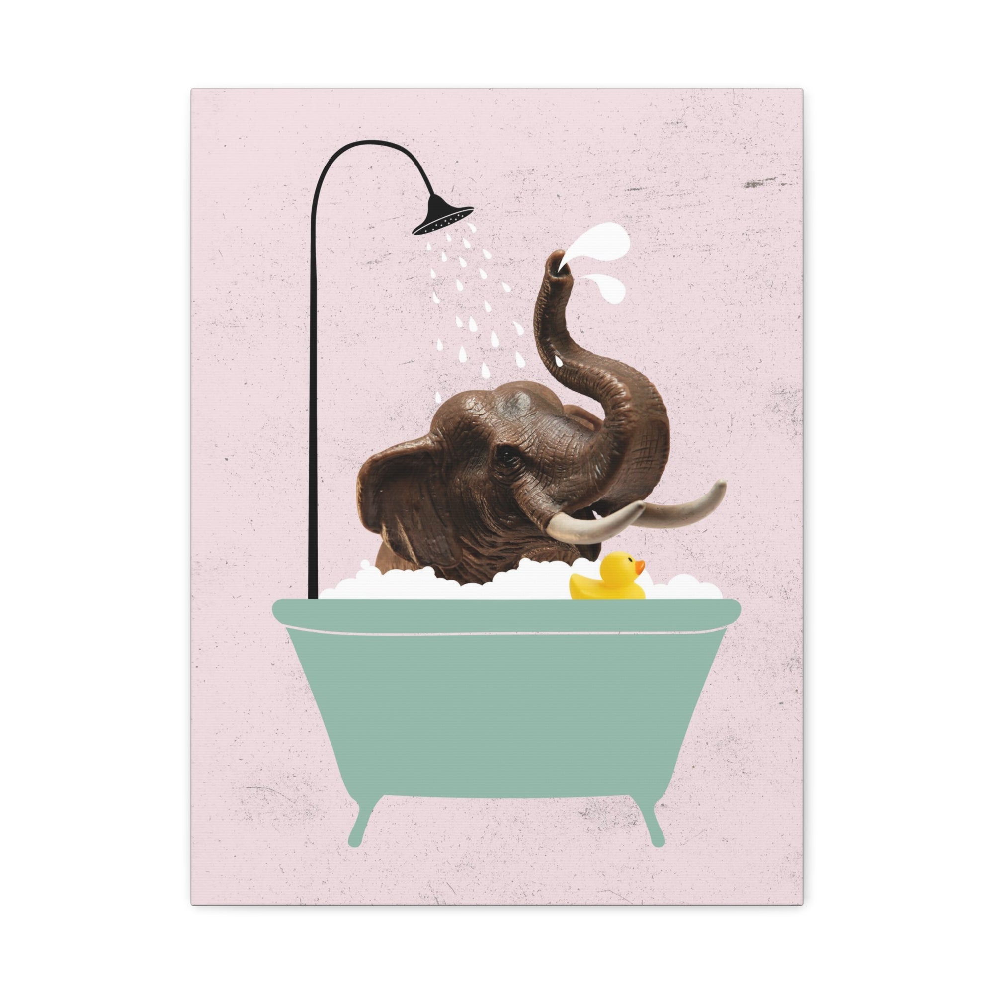 Funny Elephant Bath Canvas Wall Art for Home Decor Ready-to-Hang-Express Your Love Gifts