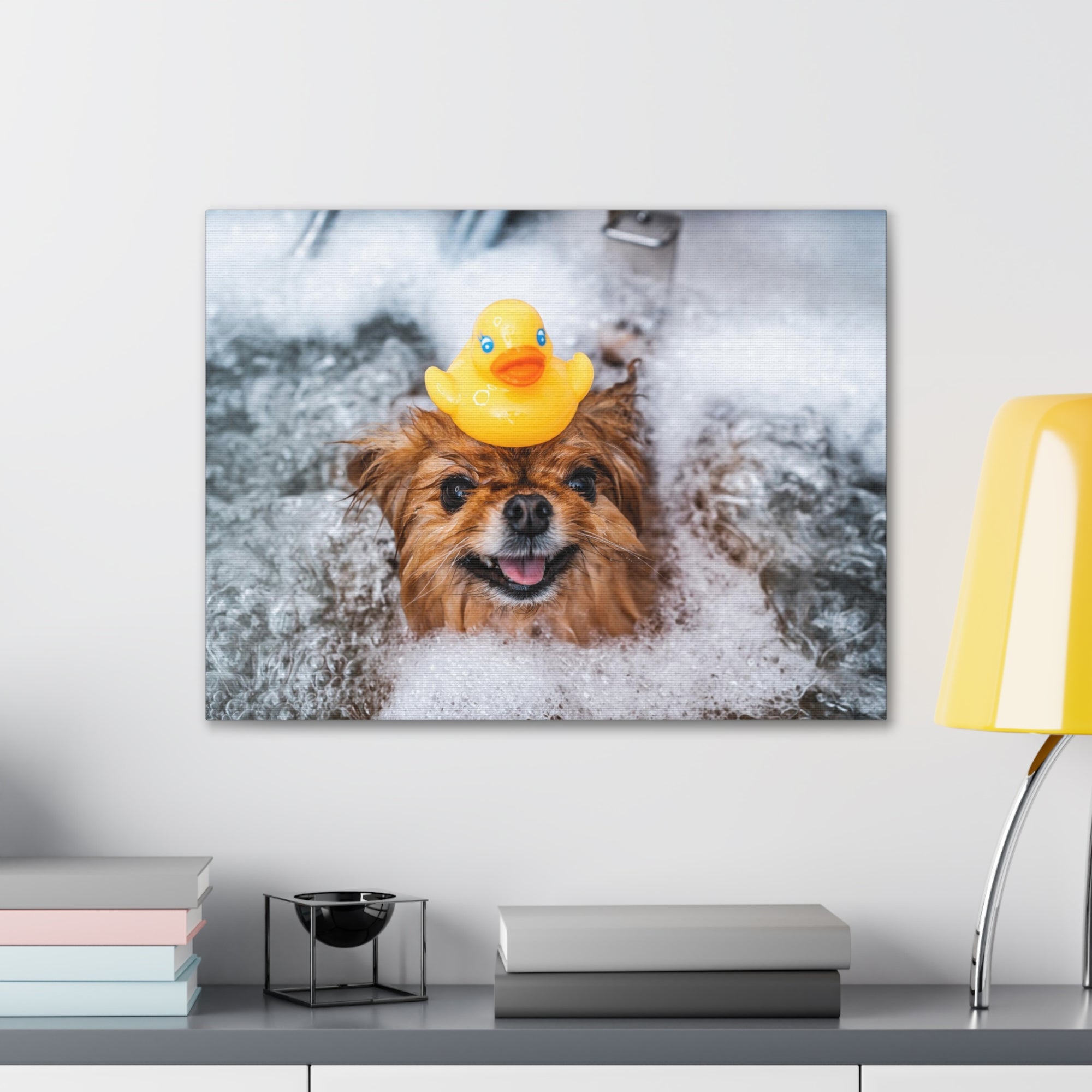 Funny Spitz Bathee Canvas Wall Art for Home Decor Ready-to-Hang-Express Your Love Gifts