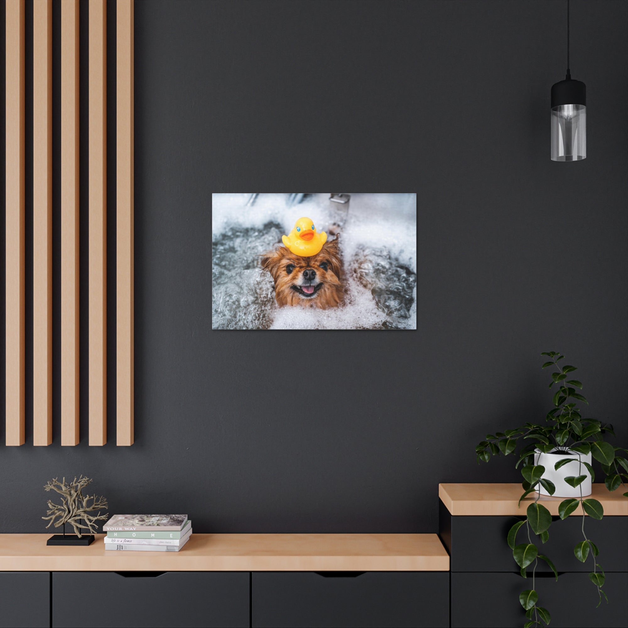 Funny Spitz Bathee Canvas Wall Art for Home Decor Ready-to-Hang-Express Your Love Gifts