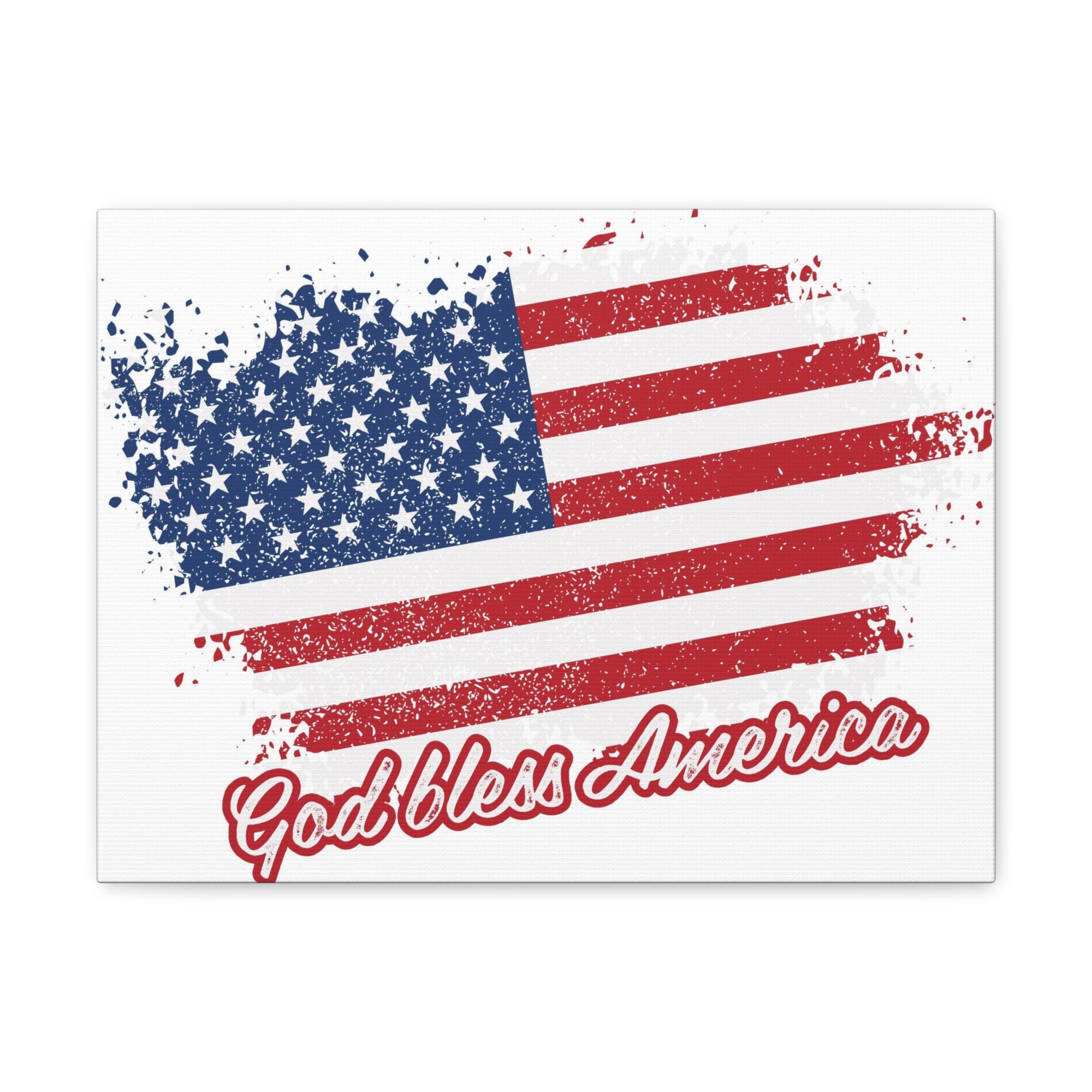 God Bless America On White Background Canvas Wall Art for Home Decor Ready-to-Hang-Express Your Love Gifts
