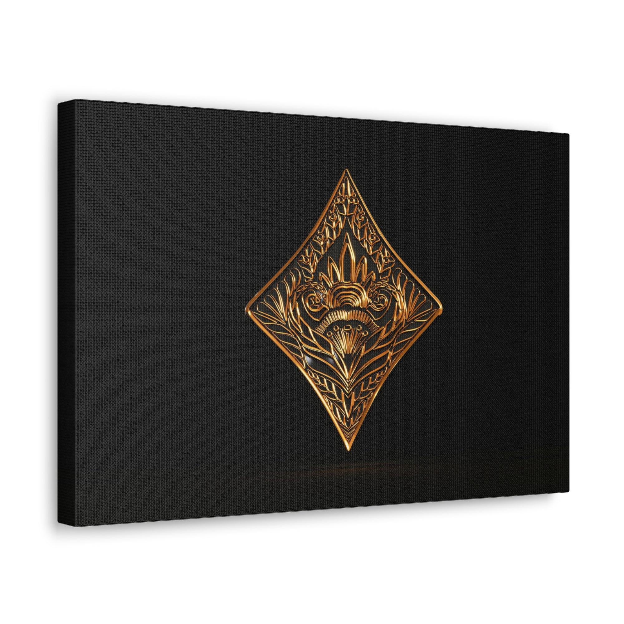 3D Gold Diamonds Playing Card Canvas Wall Art for Home Decor Ready-to-Hang-Express Your Love Gifts